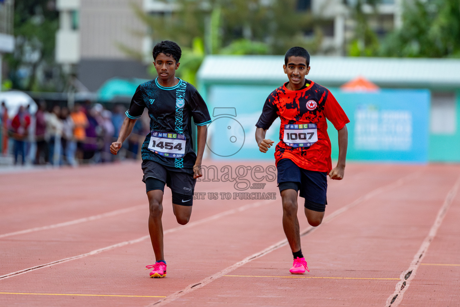 Day 2 of MWSC Interschool Athletics Championships 2024 held in Hulhumale Running Track, Hulhumale, Maldives on Sunday, 10th November 2024. 
Photos by: Hassan Simah / Images.mv