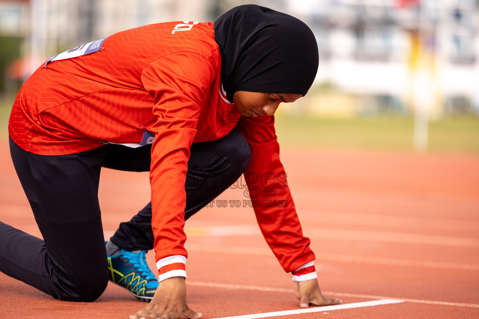 Day 6 of MWSC Interschool Athletics Championships 2024 held in Hulhumale Running Track, Hulhumale, Maldives on Thursday, 14th November 2024. Photos by: Ismail Thoriq / Images.mv