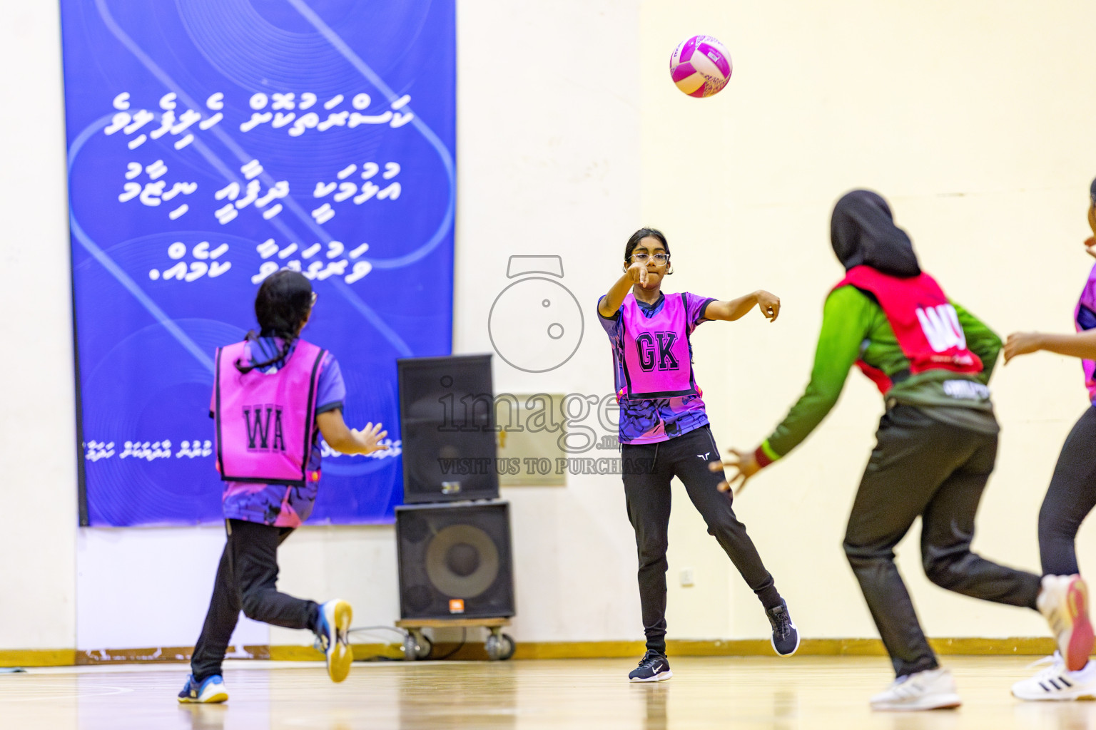 N Sports Acamdemy B vs Fiontti A Team in Day 3 of 3rd Netball Junior Championship, held at Social Center on Tuesday, 21st January 2025 . 
Photos: Hassan Simah / images.mv