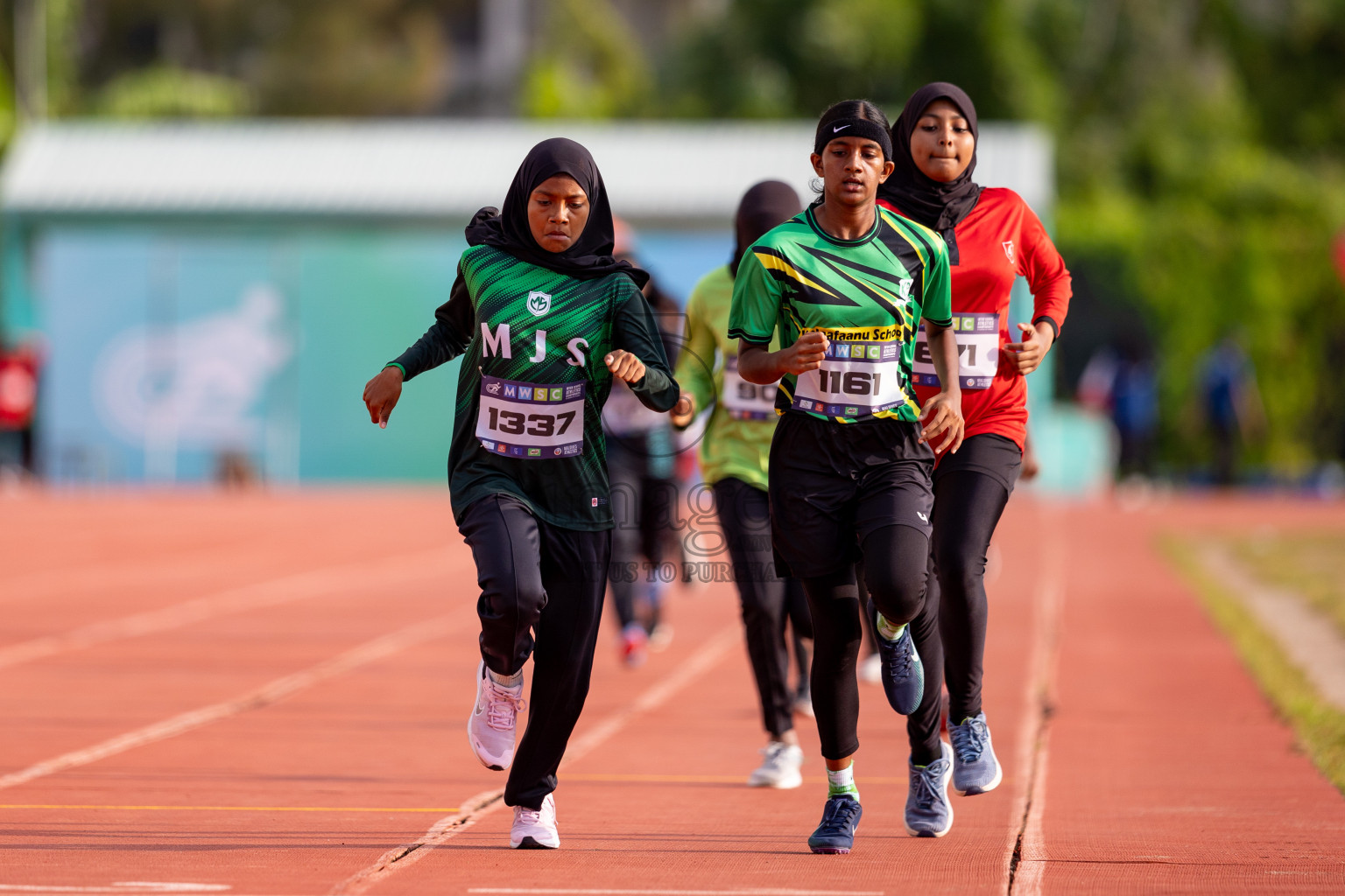 Day 3 of MWSC Interschool Athletics Championships 2024 held in Hulhumale Running Track, Hulhumale, Maldives on Monday, 11th November 2024. 
Photos by: Hassan Simah / Images.mv