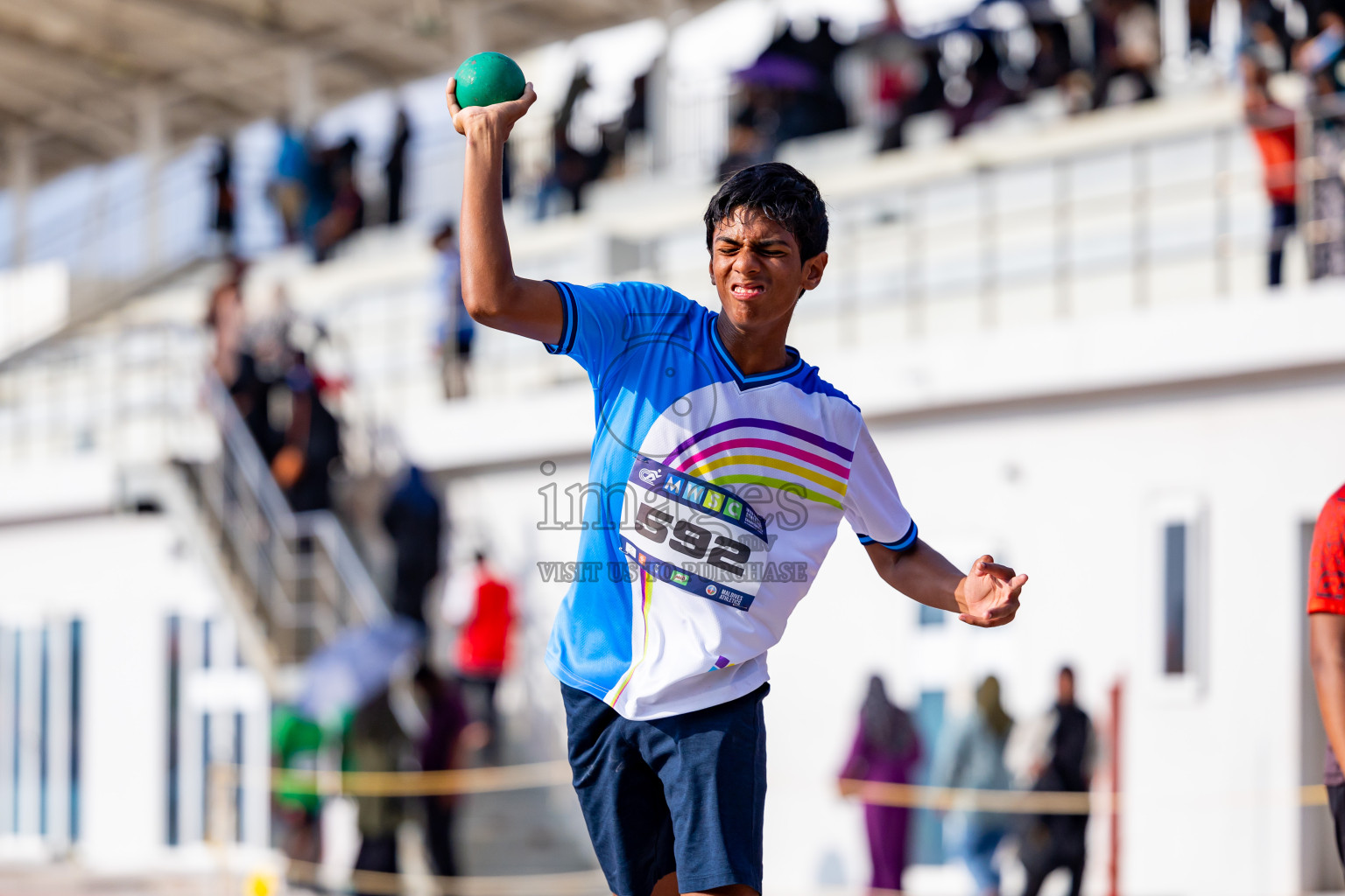 Day 5 of MWSC Interschool Athletics Championships 2024 held in Hulhumale Running Track, Hulhumale, Maldives on Wednesday, 13th November 2024. Photos by: Nausham Waheed / Images.mv