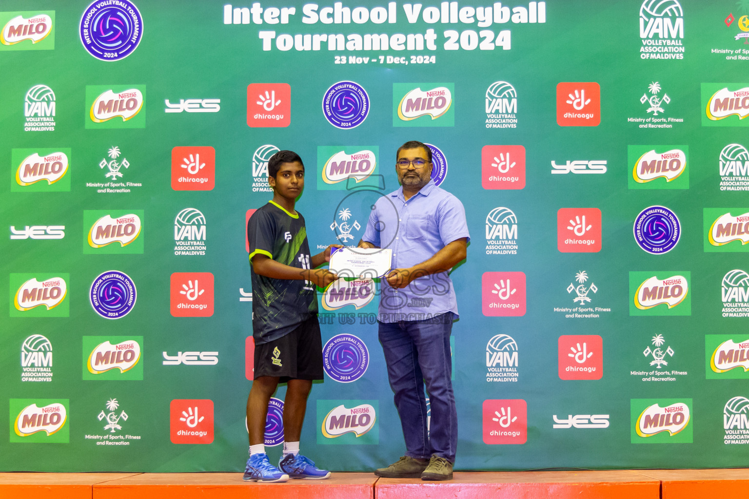 Finals of Interschool Volleyball Tournament 2024 was held in Social Center at Male', Maldives on Friday, 6th December 2024. Photos: Nausham Waheed / images.mv