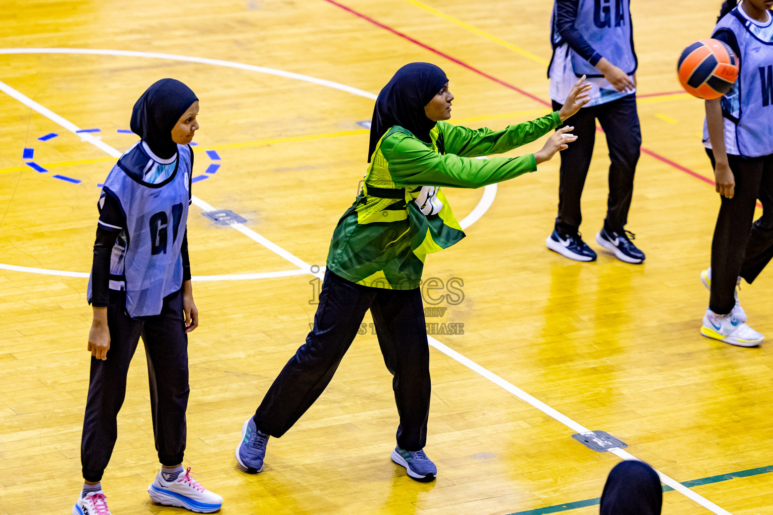 Day 3 of 25th Inter-School Netball Tournament was held in Social Center at Male', Maldives on Sunday, 11th August 2024. Photos: Nausham Waheed / images.mv