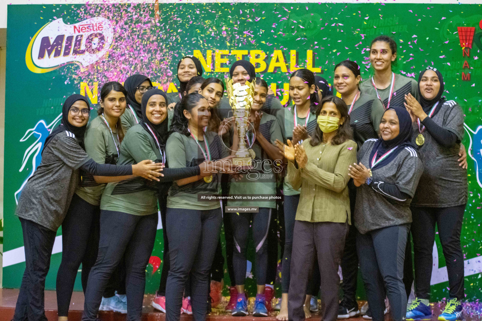 Kulhudhuffushi Youth & R.C vs Club Green Streets in the Finals of Milo National Netball Tournament 2021 (Women's) held on 5th December 2021 in Male', Maldives Photos: Ismail Thoriq / images.mv