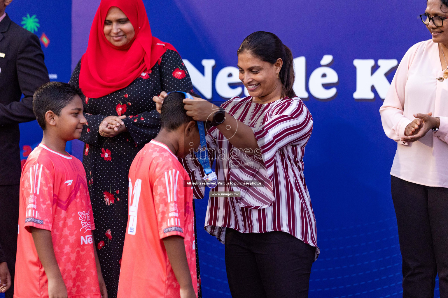 Day 4 of Nestle Kids Football Fiesta, held in Henveyru Football Stadium, Male', Maldives on Saturday, 14th October 2023 Photos: Nausham Waheed  / images.mv