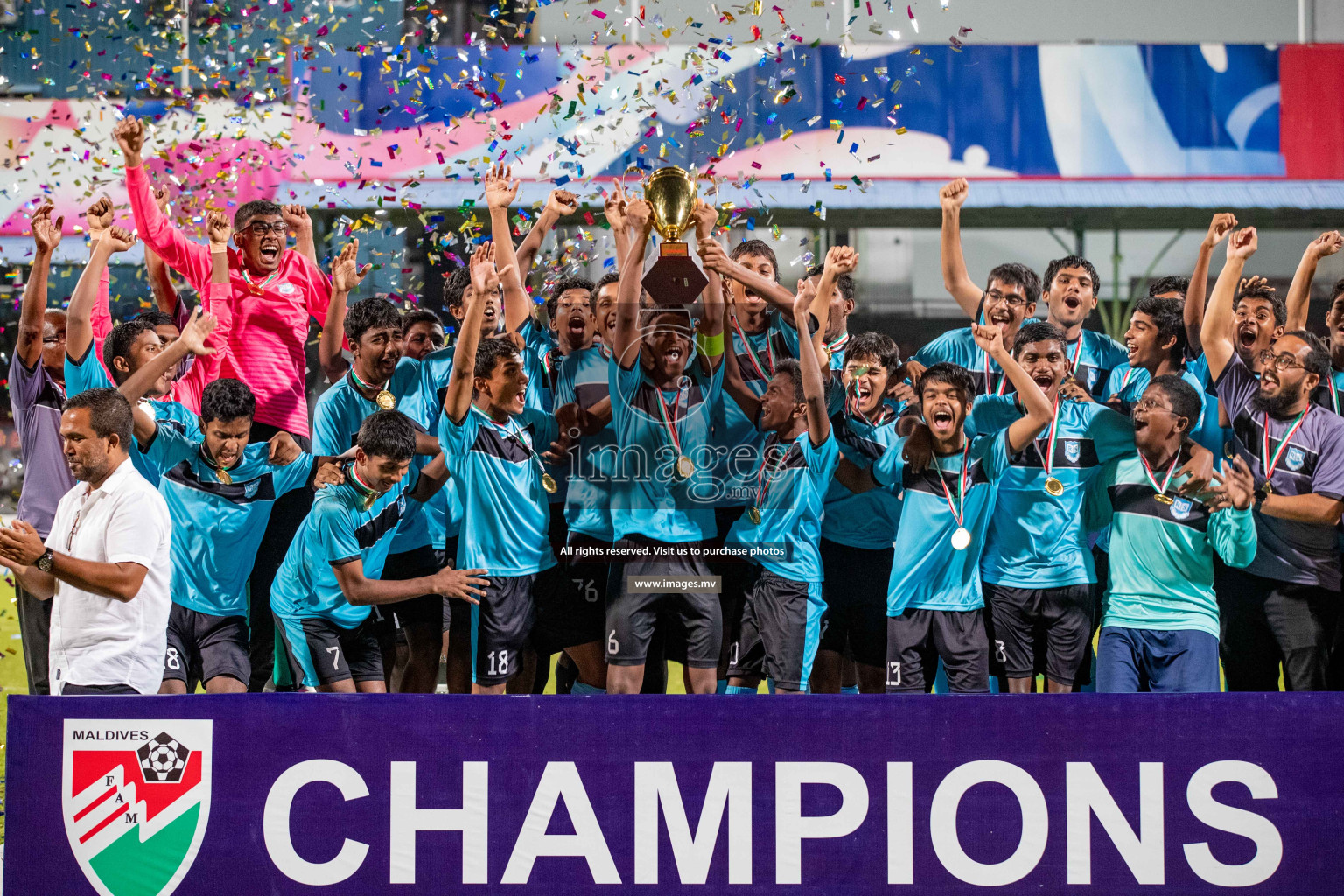 Final of U17 Inter School Football Tournament of Kalaafaanu School vs Rehendhi School held in Male', Maldives on 10 Feb 2022 Photos: Nausham Waheed / images.mv