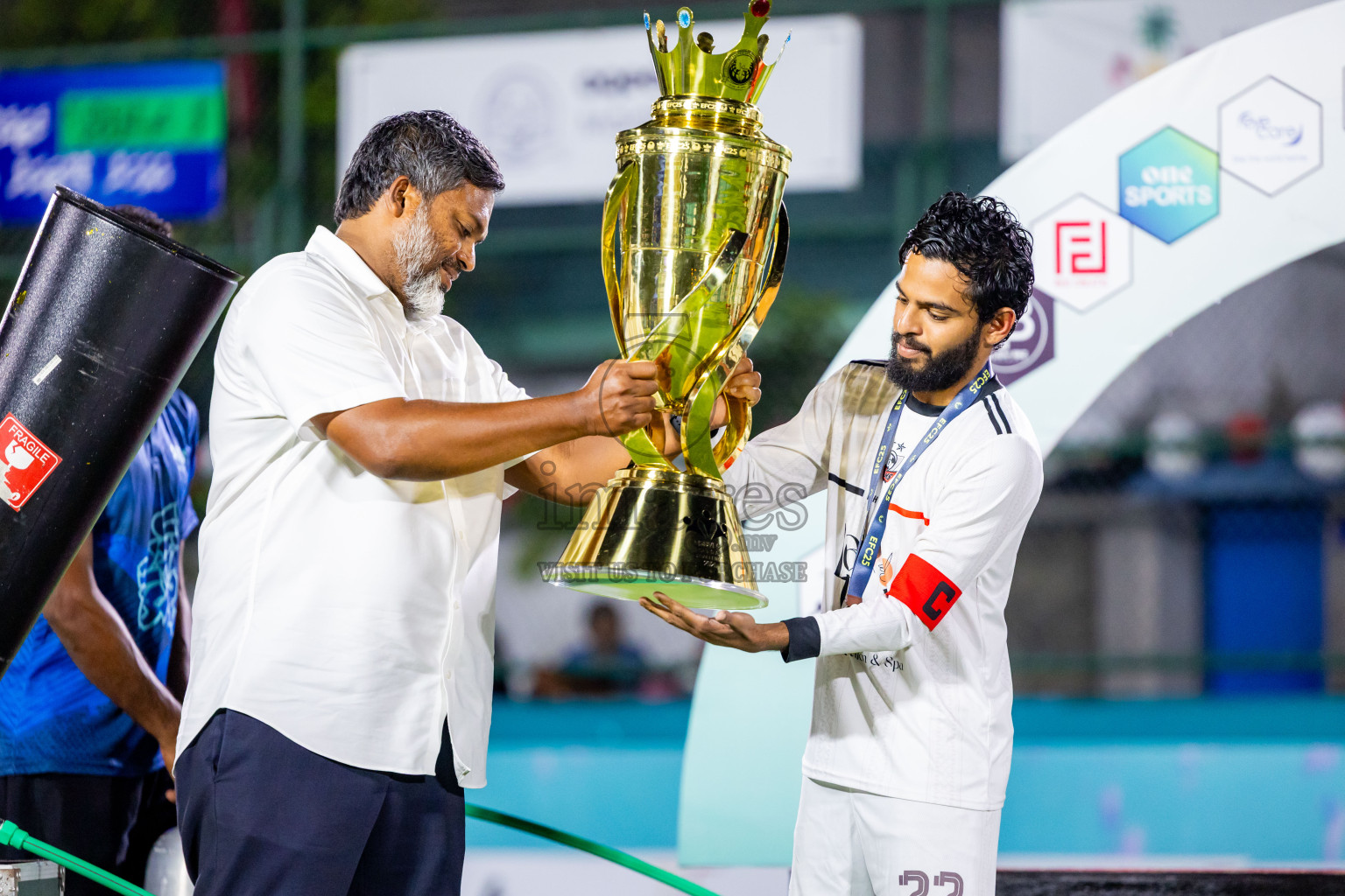 Ifhaams vs Dee Cee Jay SC in Final of Laamehi Dhiggaru Ekuveri Futsal Challenge 2025 was held on Tuesday, 29th July 2025, at Dhiggaru Futsal Ground, Dhiggaru, Maldives Photos: Nausham Waheed  / images.mv