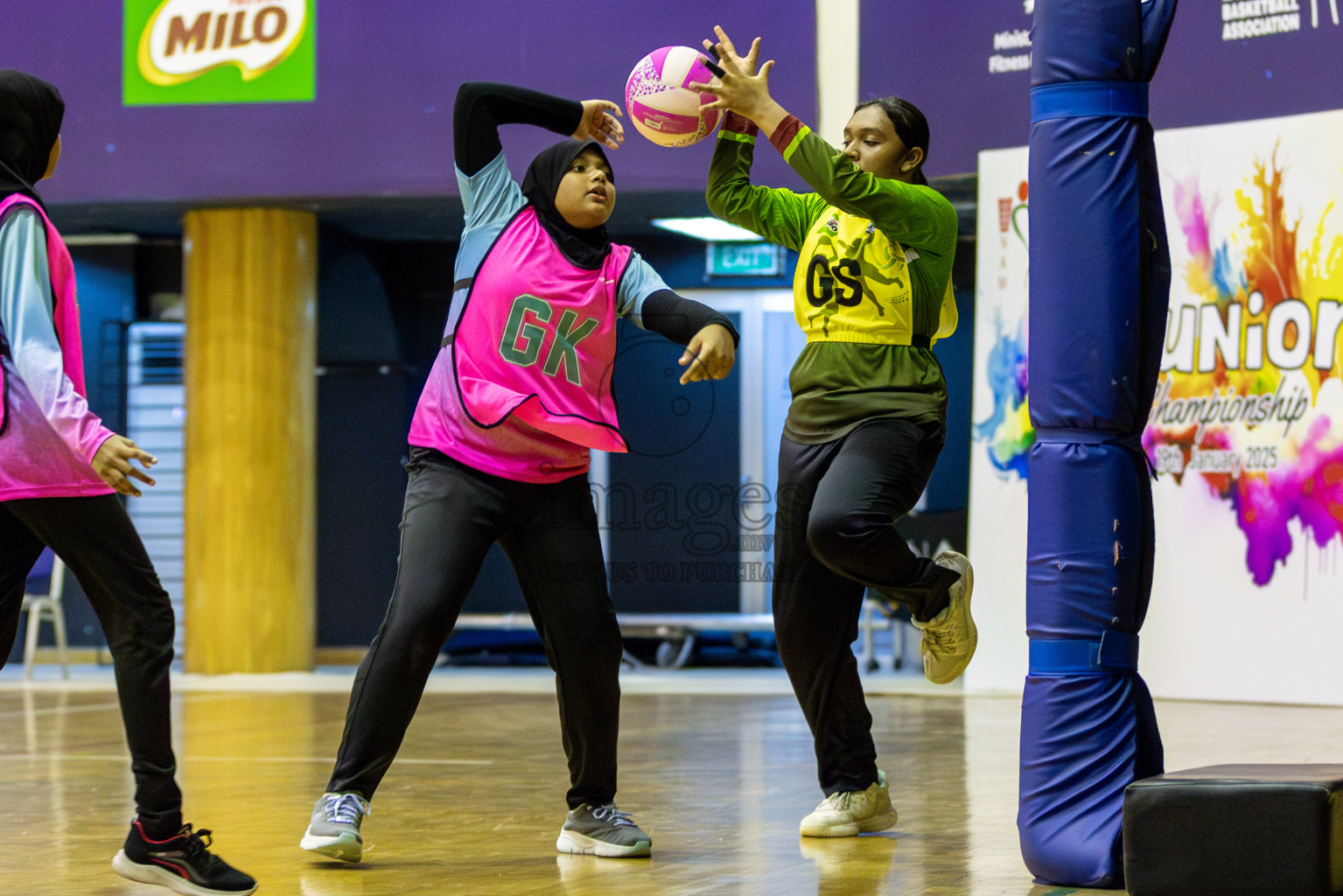 FIONTI Sports Club vs Netkids C in Day 2 of 3rd Junior Championship - Netball association of Maldives, held at Social Center on Monday 20th January 2025 . Photos by Shuu Abdul Sattar