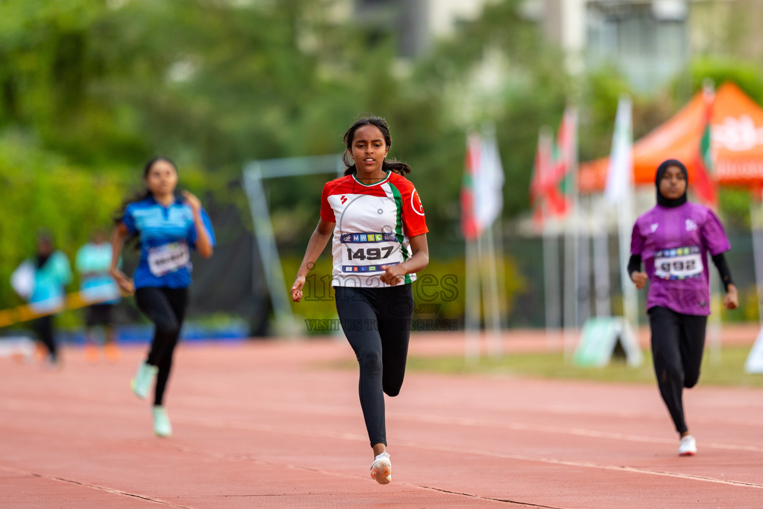 Day 1 of MWSC Interschool Athletics Championships 2024 held in Hulhumale Running Track, Hulhumale, Maldives on Saturday, 9th November 2024. Photos by: Ismail Thoriq / Images.mv