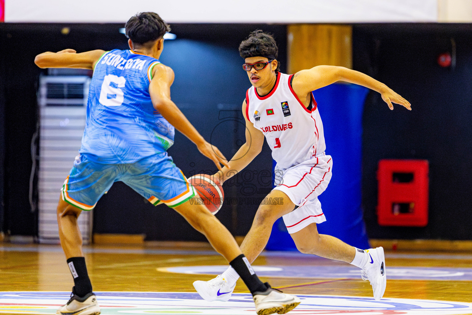 Maldives vs India in Day 2 of Under 16 Asian Cup SABA Qualifiers 2025 was held in Social Center, Male', Maldives on Friday, 13th June 2025. Photos: Nausham Waheed / images.mv