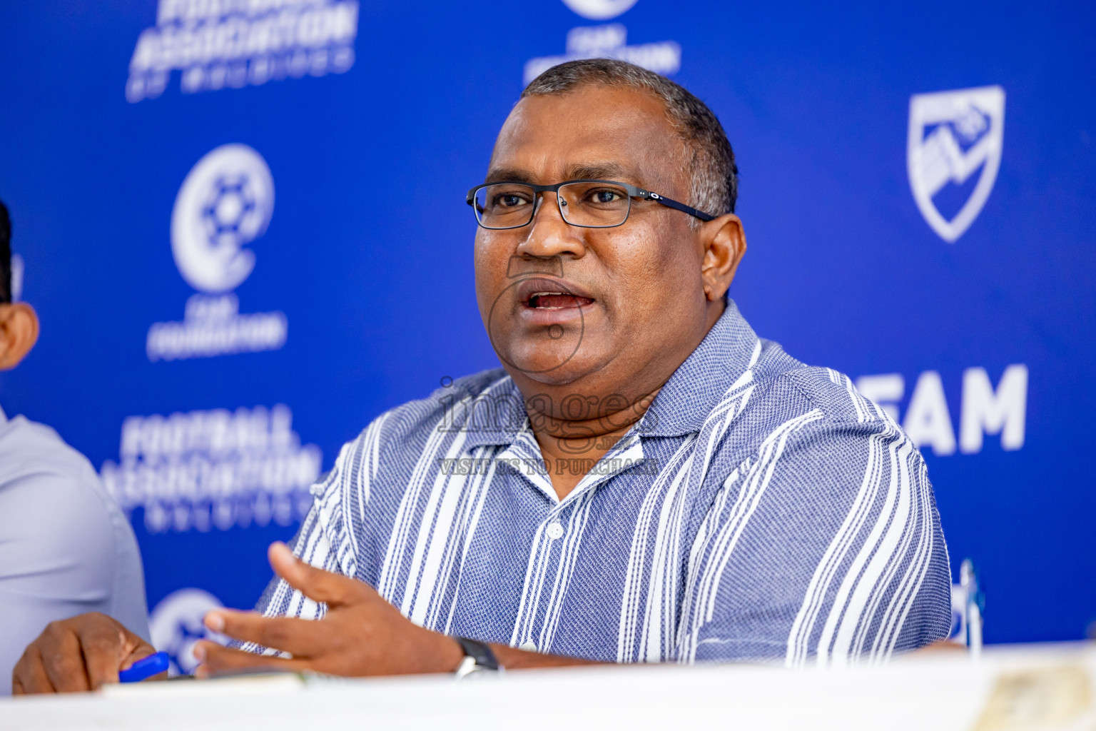 Press conference by FAM Normalization Committee was held at National Stadium in Male', Maldives on Sunday, 18th September 2024. Photos: Nausham Waheed / images.mv