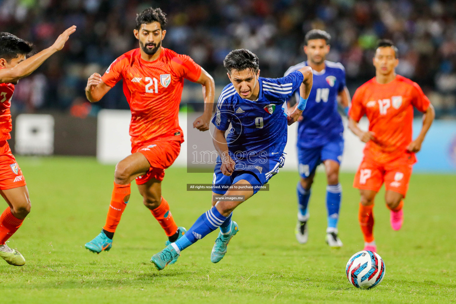 Kuwait vs India in the Final of SAFF Championship 2023 held in Sree Kanteerava Stadium, Bengaluru, India, on Tuesday, 4th July 2023. Photos: Hassan Simah / images.mv