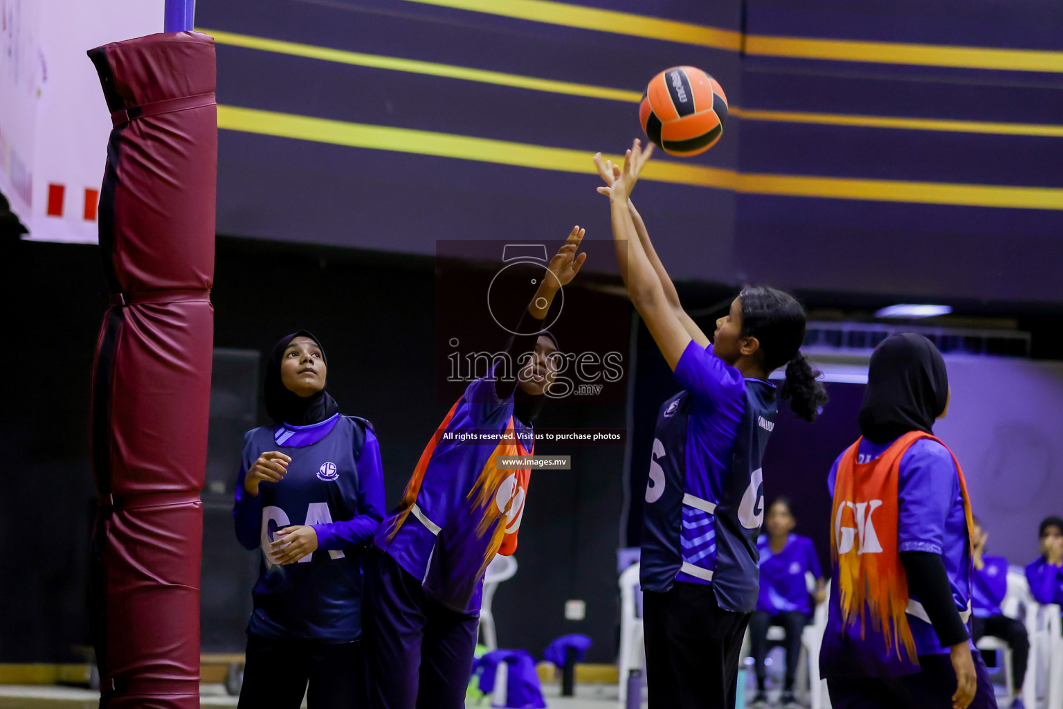 Day 9 of 24th Interschool Netball Tournament 2023 was held in Social Center, Male', Maldives on 4th November 2023. Photos: Hassan Simah / images.mv