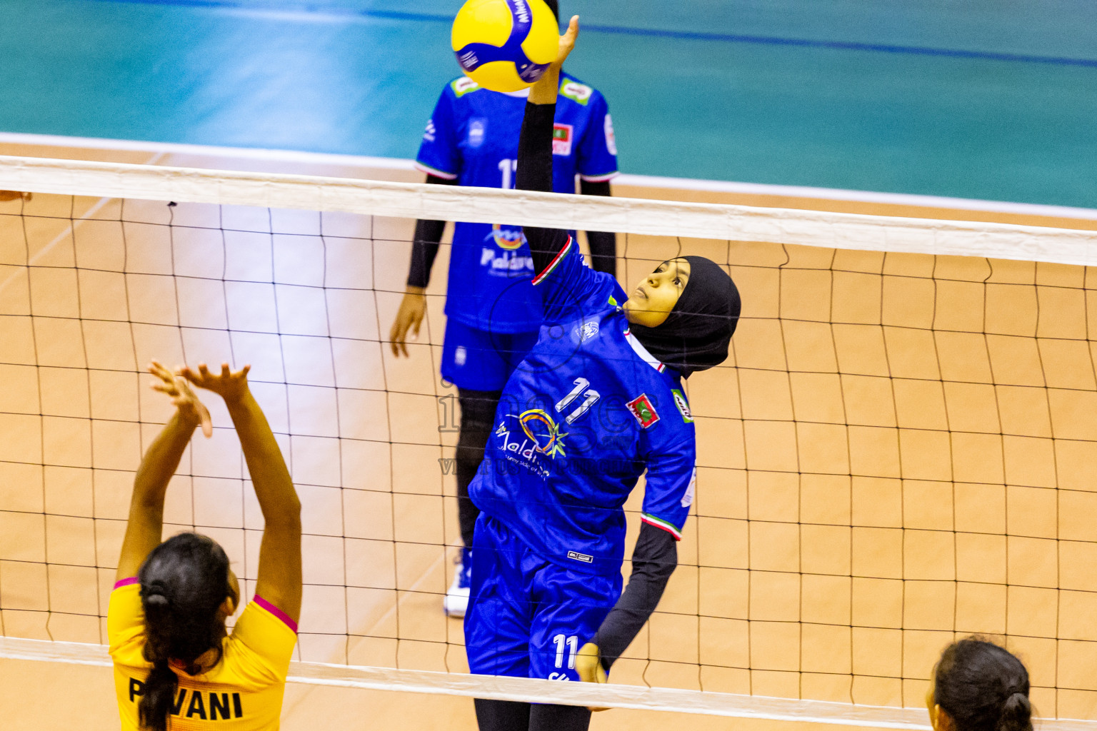 Maldives vs Sri Lanka in Day 2 of CAVA U20 Woman's Volleyball Championship 2024 was held in Social Center, Male', Maldives on 19th July 2024. Photos: Nausham Waheed / images.mv