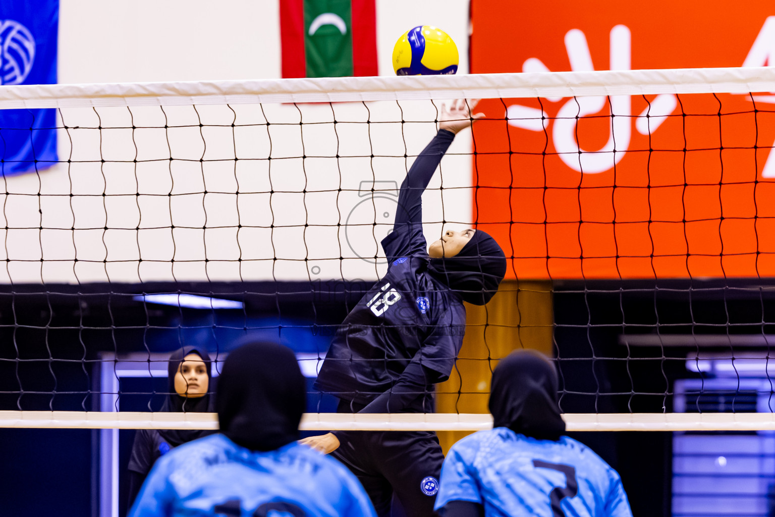 Male' City Team 1 vs Male' City Team 3 in the Finals of MILO Raajje Volley Junior Championship 2025 (U19 Girls) was held in Social Center Indoor Hall, Maldives on Sunday, 28th September 2025. Photos: Nausham Waheed / images.mv