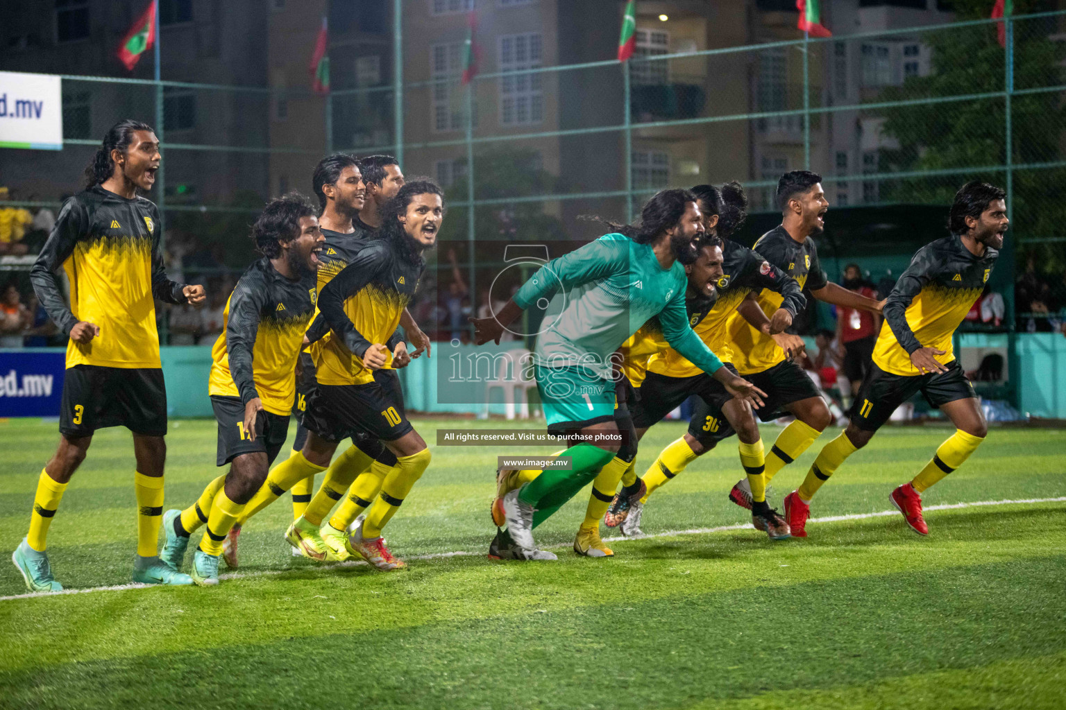 RRC Vs Team Fenaka in the Semi Finals of Club Maldives 2021 held in Hulhumale, Maldives on 15 December 2021. Photos: Ismail Thoriq / images.mv