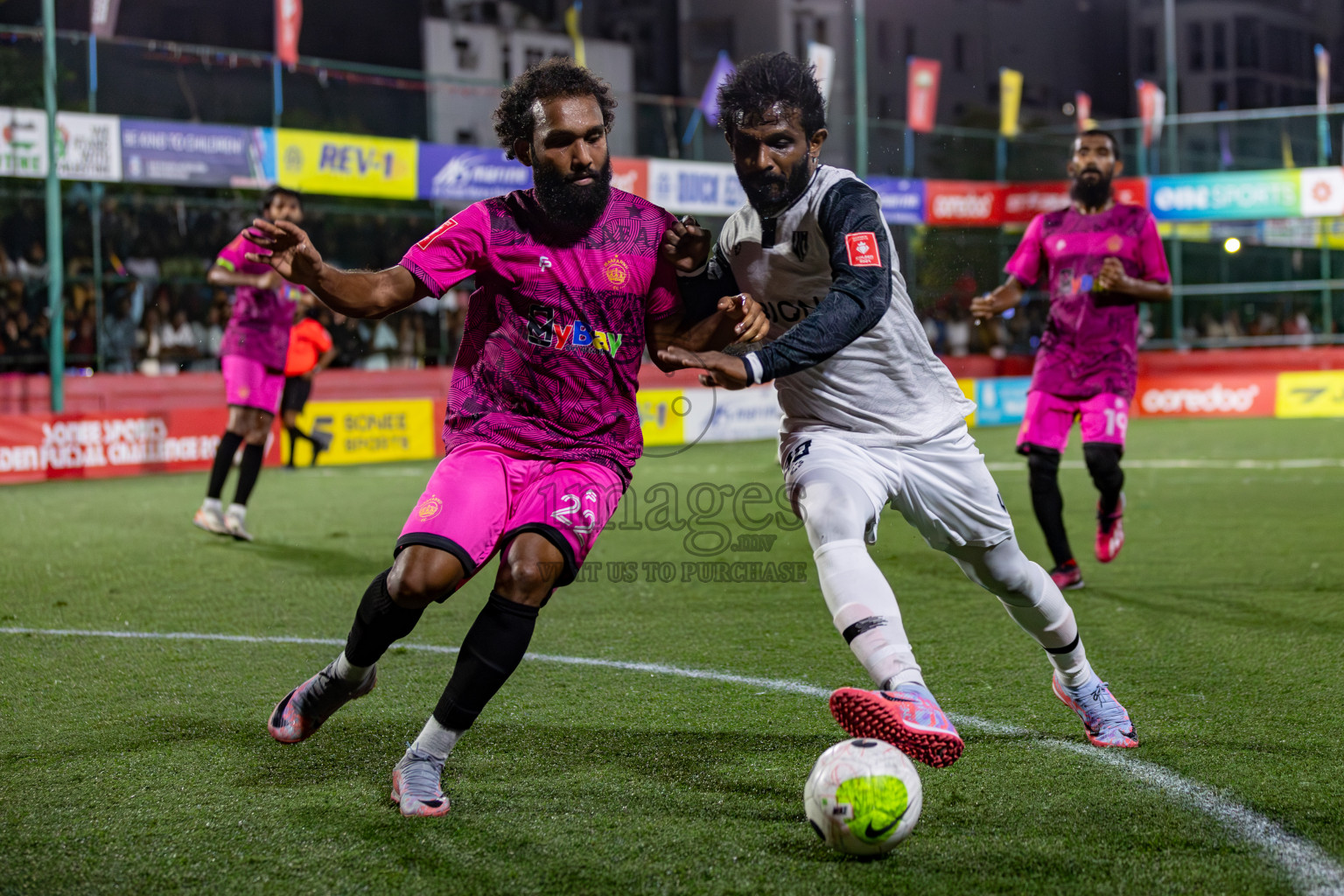 Vilimale VS Maafannu in Zone 8 Group Stage Final on Day 38 of Golden Futsal Challenge 2024 which was held on Friday, 23rd February 2024, in Hulhumale', Maldives 
Photos: Hassan Simah/ images.mv