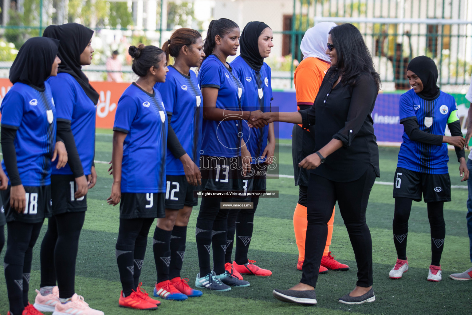 Maldives Ports Limited vs Dhivehi Sifainge Club in the semi finals of 18/30 Women's Futsal Fiesta 2019 on 27th April 2019, held in Hulhumale