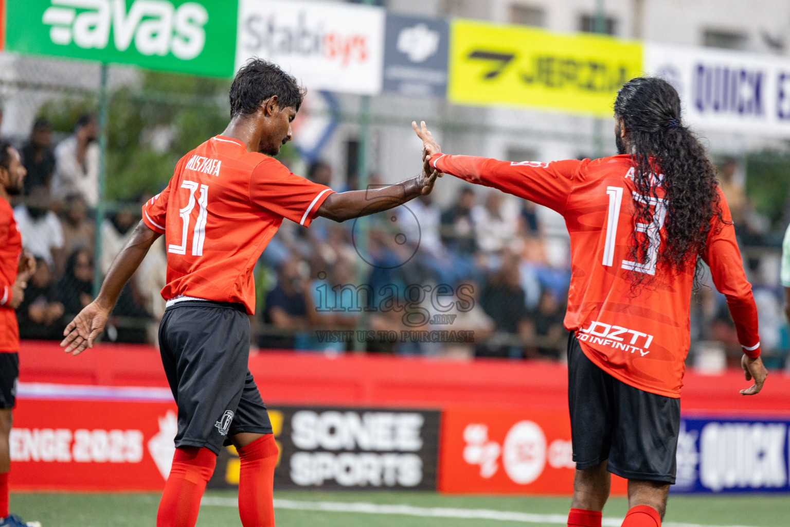 AA. Feridhoo VS AA. Rasdhoo in Day 7 of Golden Futsal Challenge 2025 was held on Saturday, 11th January 2025, in Hulhumale', Maldives Photos: Hassan Simah / images.mv