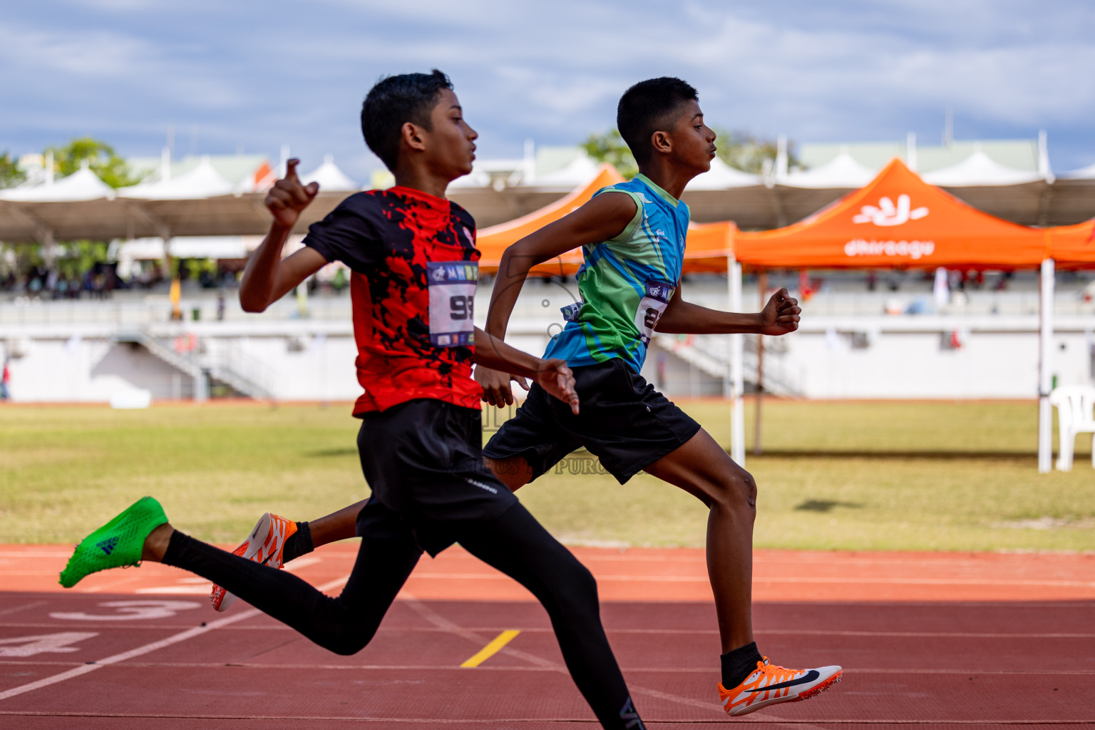 Day 2 of MWSC Interschool Athletics Championships 2024 held in Hulhumale Running Track, Hulhumale, Maldives on Sunday, 10th November 2024. 
Photos by: Hassan Simah / Images.mv