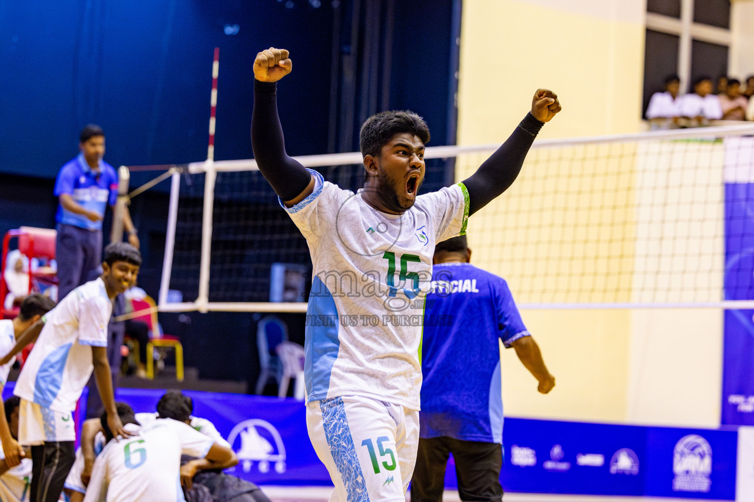 Finals of Interschool Volleyball Tournament 2024 was held in Social Center at Male', Maldives on Friday, 6th December 2024. Photos: Nausham Waheed / images.mv