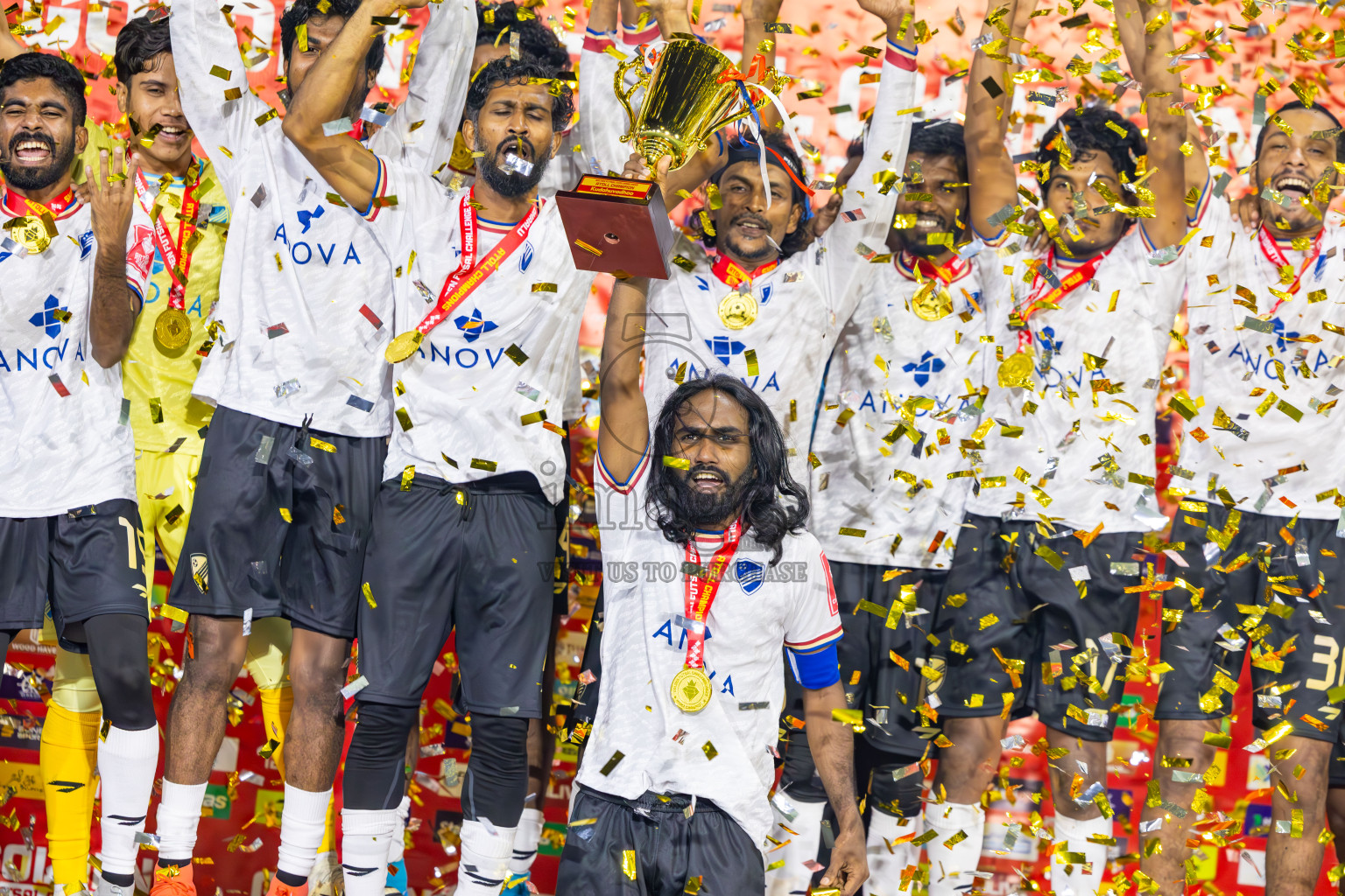 Dh Maaenboodhoo vs Dh Kudahuvadhoo in Dhaalu Atoll Finals in Day 25 of Golden Futsal Challenge 2025 was held on Wednesday , 28th January 2025, in Hulhumale', Maldives. Photos: Ismail Thoriq / images.mv