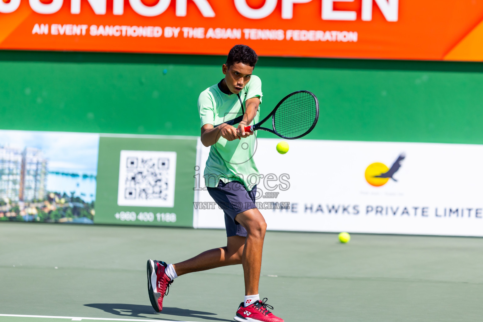 Day 8 of ATF Maldives Junior Open Tennis was held in Male' Tennis Court, Male', Maldives on Thursday, 19th December 2024. Photos: Nausham Waheed/ images.mv