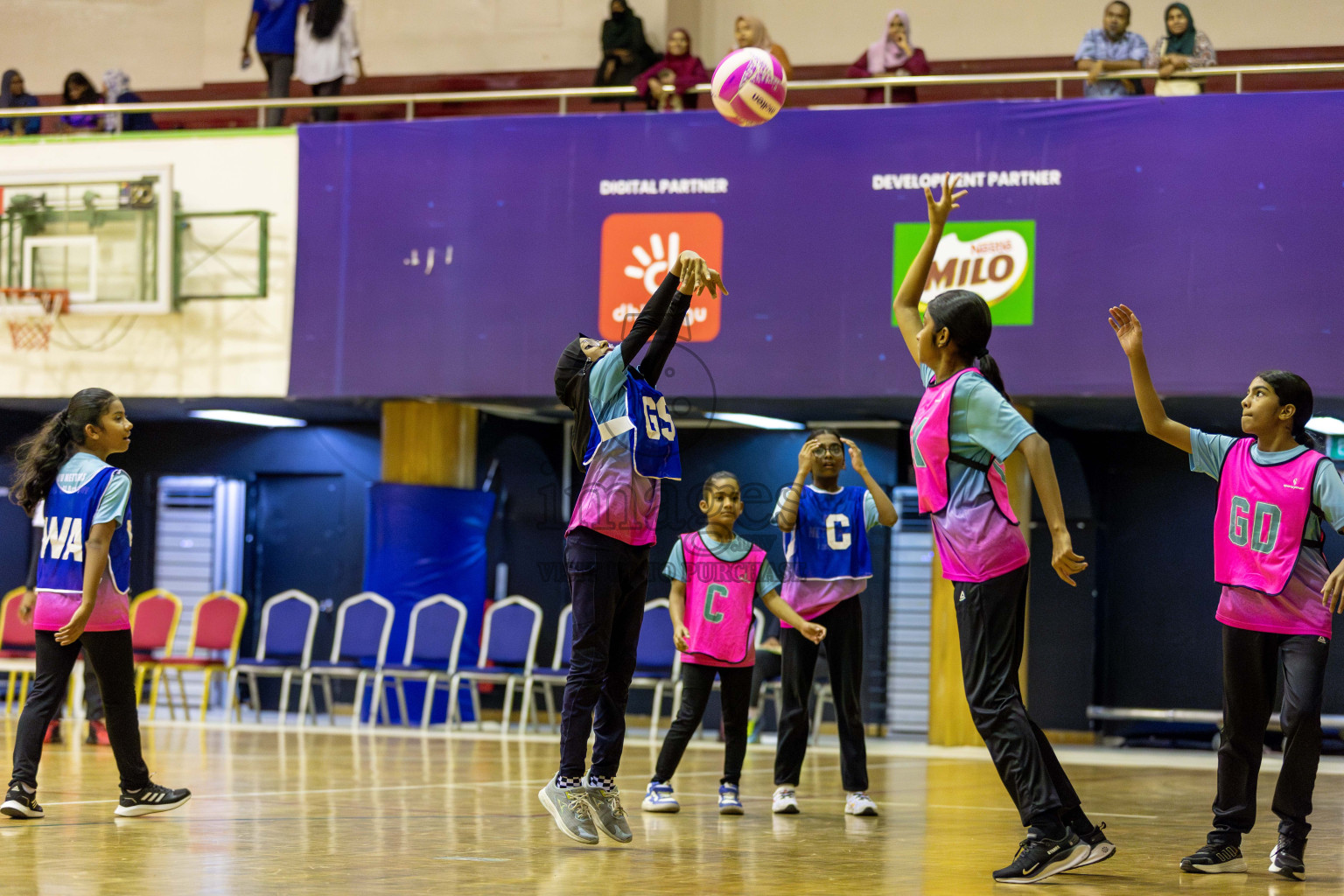 Netkids A vs Netkids B in Day 2 of 3rd Junior Championship - Netball association of Maldives, held at Social Center on Monday 20th January 2025 . Photos by Shuu Abdul Sattar