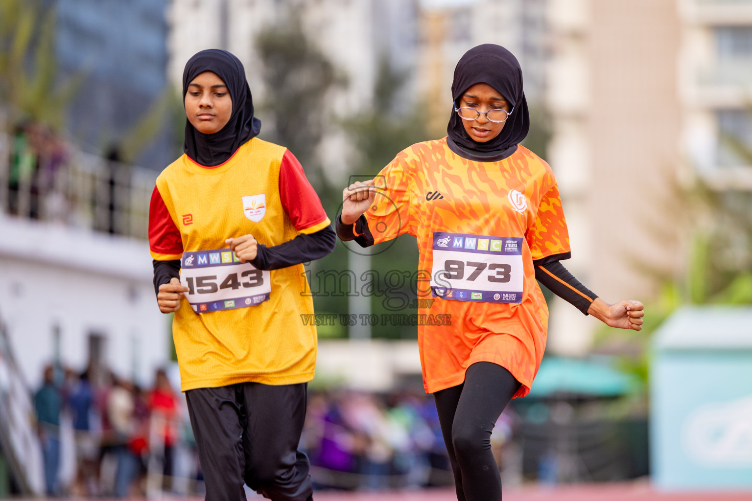 Day 2 of MWSC Interschool Athletics Championships 2024 held in Hulhumale Running Track, Hulhumale, Maldives on Sunday, 10th November 2024. 
Photos by: Hassan Simah / Images.mv