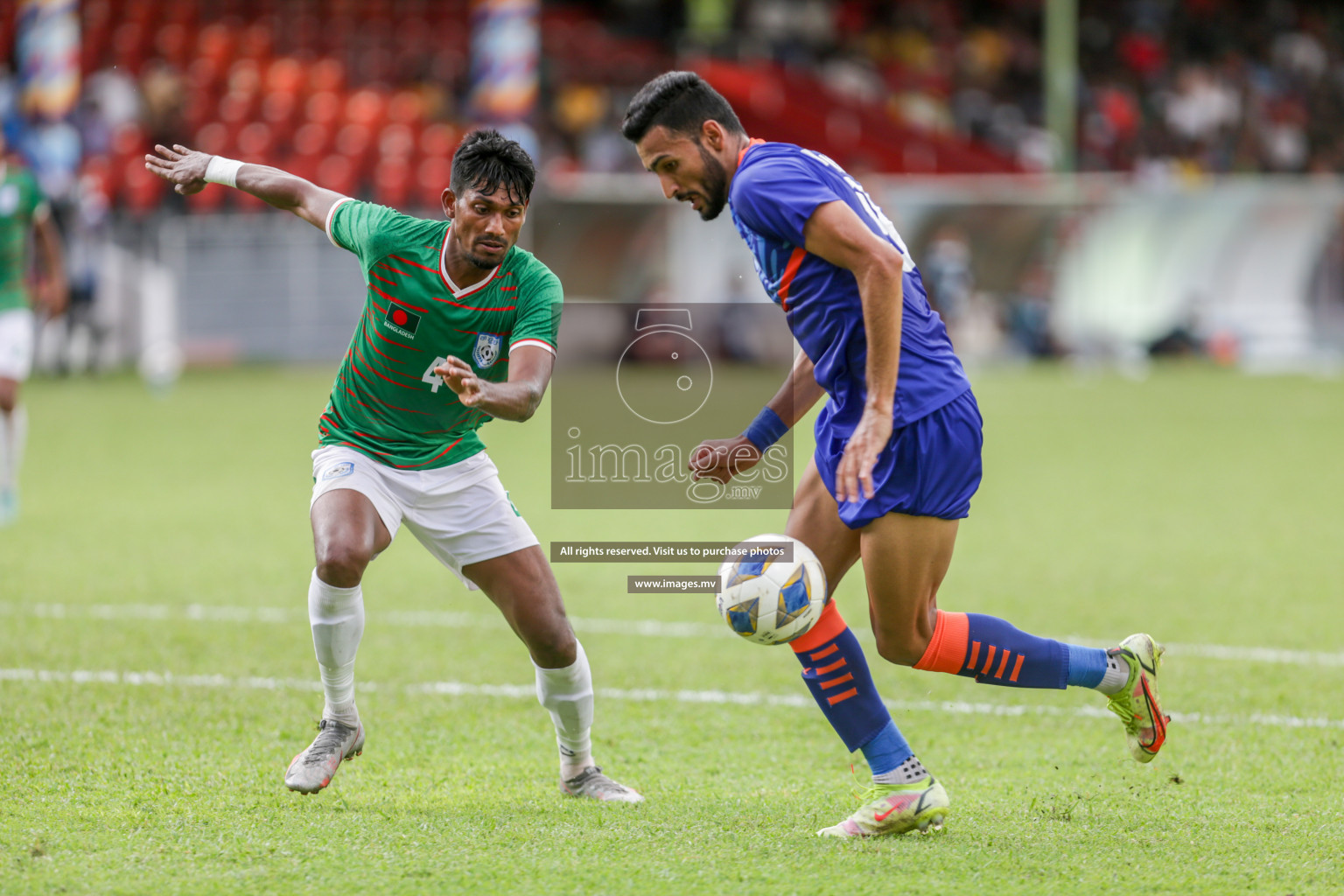 Bangladesh vs India in SAFF Championship 2021 held on 1st October 2021 in Galolhu National Stadium, Male', Maldives