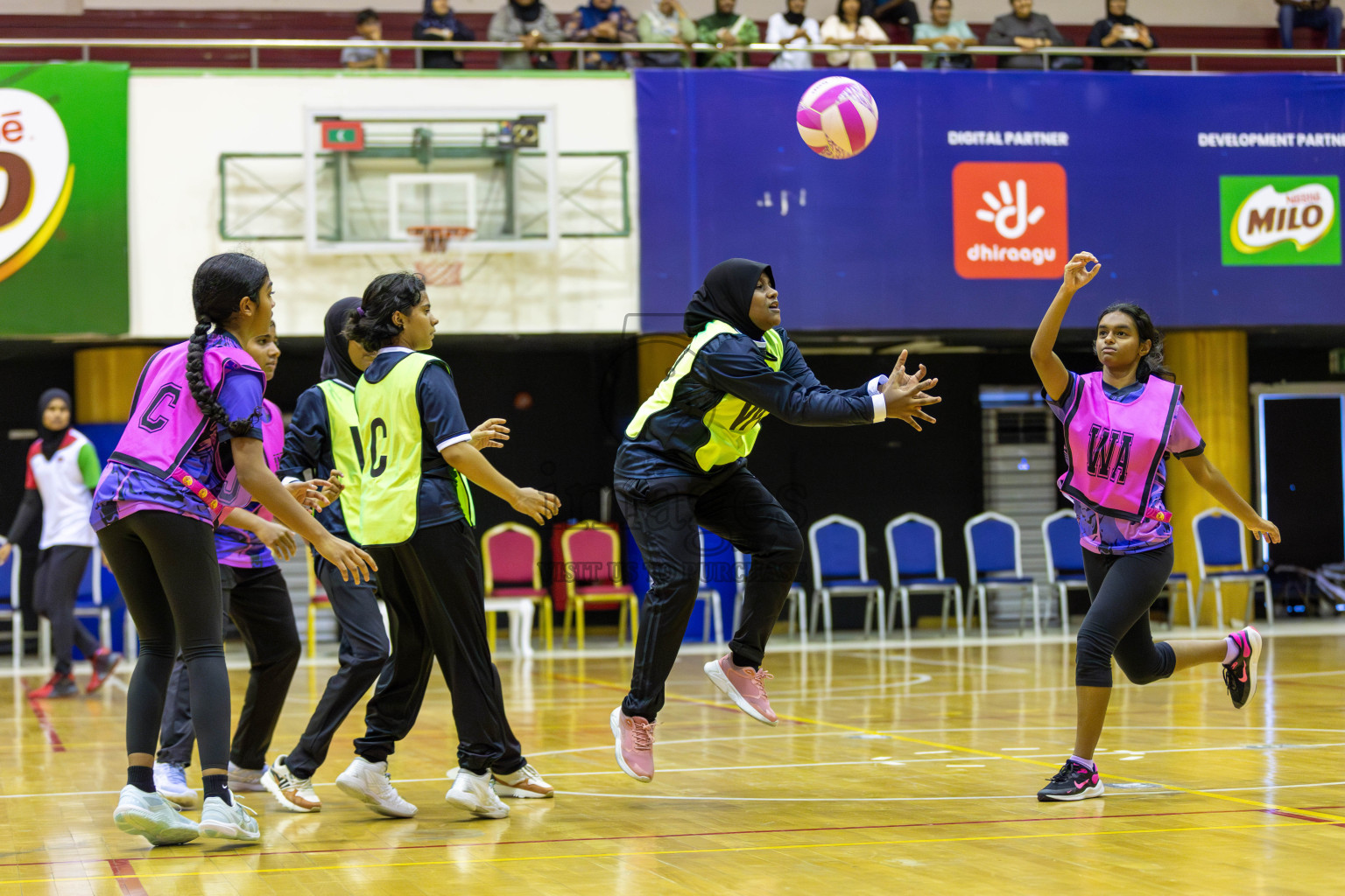 AIS  Netball academy vs N sports Academy in Day 3 of 3rd Netball Junior Championship, held at Social Center on Wednesday 22nd January 2025 . Photos: Shuu Abdul Sattar / images.mv