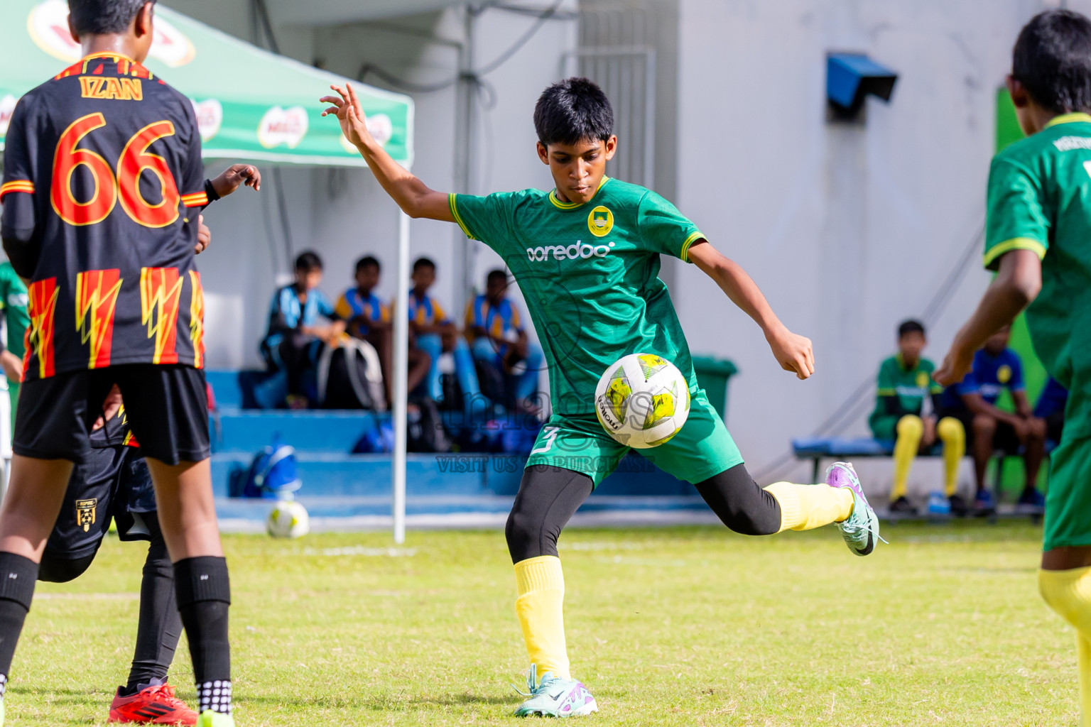 Day 1 of MILO Academy Championship 2025 (U-12) was held at Henveiru Stadium in Male', Maldives on Thursday, 1st May 2025. Photos: Nausham Waheed / images.mv