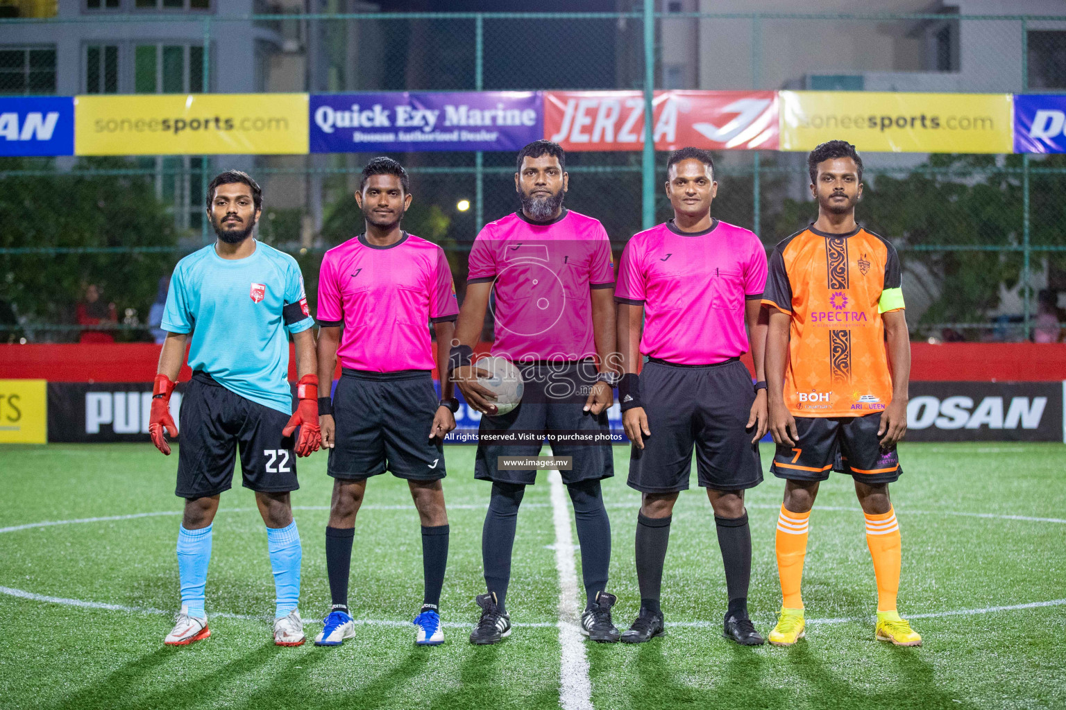 ADh. Hangnaameedhoo vs ADh. Dhagethi in Day 7 of Golden Futsal Challenge 2023 on 11 February 2023 in Hulhumale, Male, Maldives