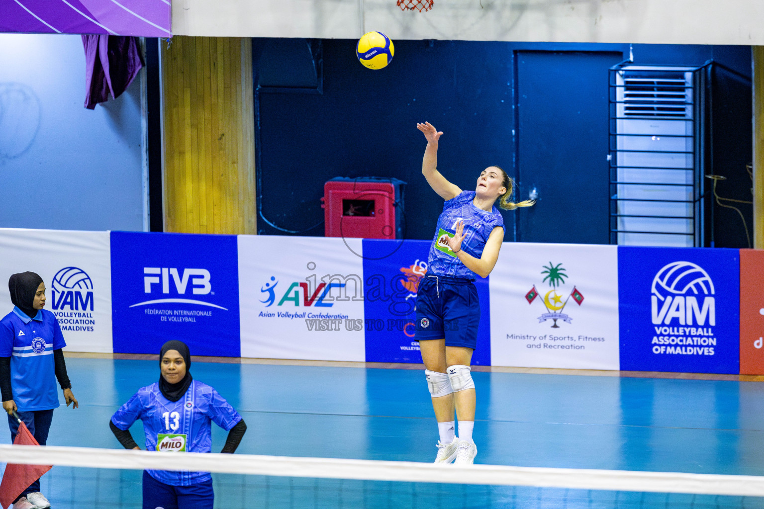 Police Club vs Flexor Sports Club in Day 1 of National Volleyball League 2025 - Women's Division held in Male', Maldives on Saturday, 19th April 2025 at Social Center Indoor Hall Photos 
By: Hassan Simah / images.mv