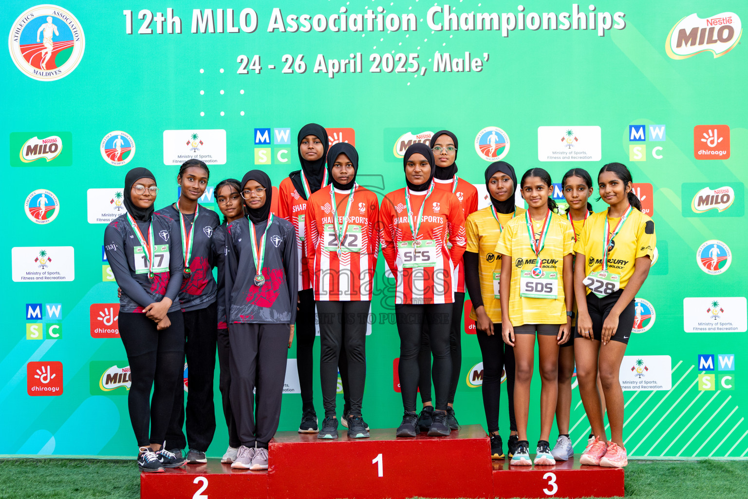 Day 2 of 12th Milo Association Championships was held in Ekuveni Track at Male', Maldives on Friday, 25th April 2025. Photos: Hassan Simah / images.mv
