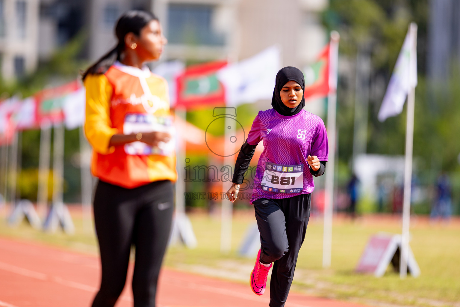 Day 3 of MWSC Interschool Athletics Championships 2024 held in Hulhumale Running Track, Hulhumale, Maldives on Monday, 11th November 2024. 
Photos by: Hassan Simah / Images.mv