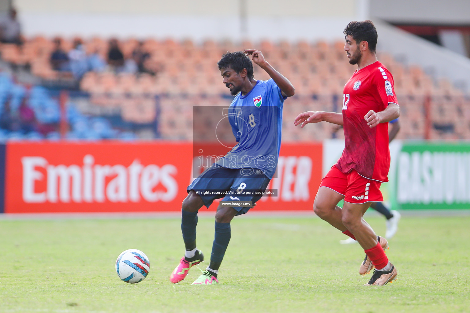 Lebanon vs Maldives in SAFF Championship 2023 held in Sree Kanteerava Stadium, Bengaluru, India, on Tuesday, 28th June 2023. Photos: Nausham Waheed, Hassan Simah / images.mv