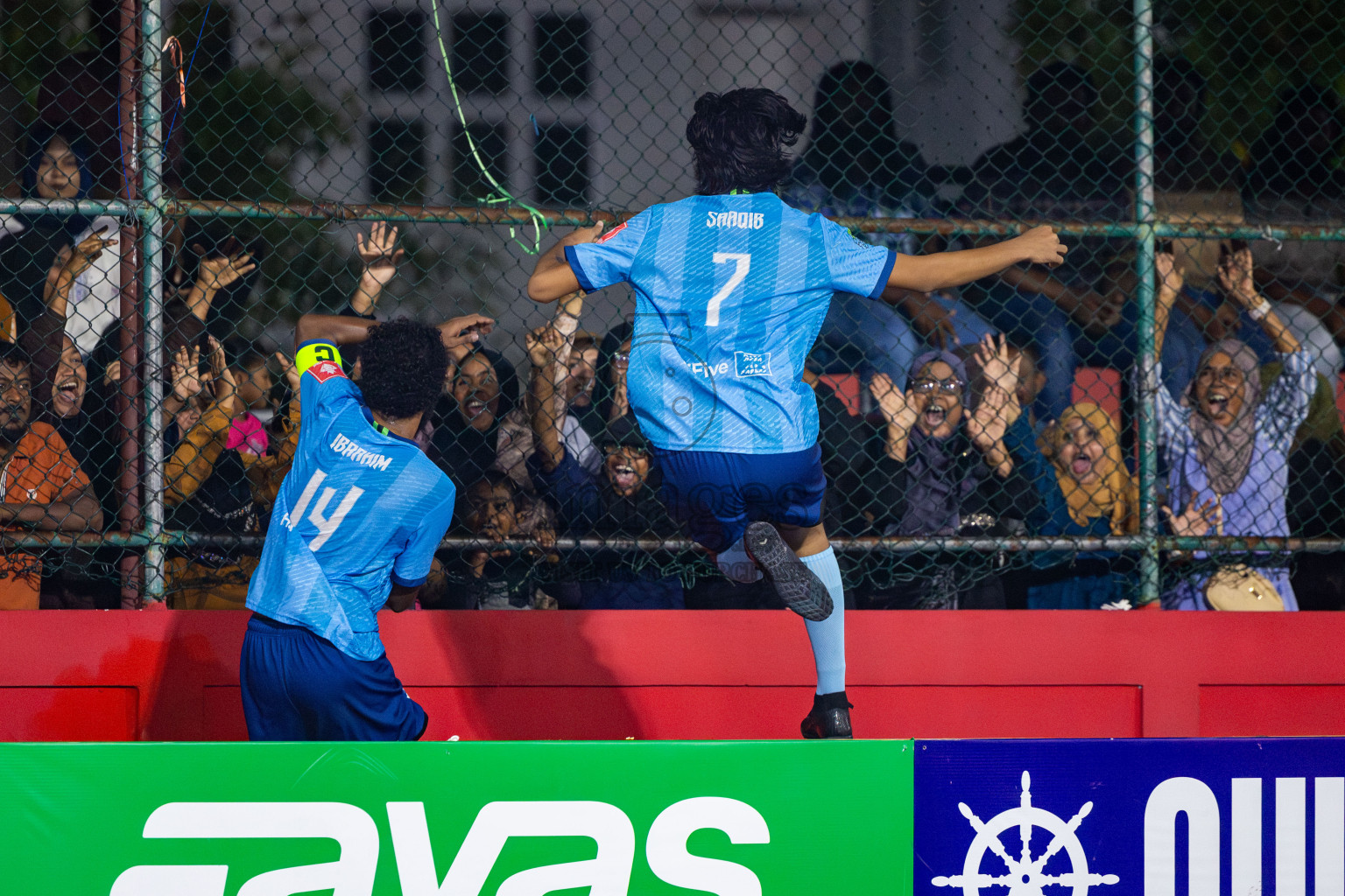 M Dhiggaru vs M Muli in Day 21 of Golden Futsal Challenge 2025 was held on Saturday , 25th January 2025, in Hulhumale', Maldives. Photos: Nausham Waheed / images.mv