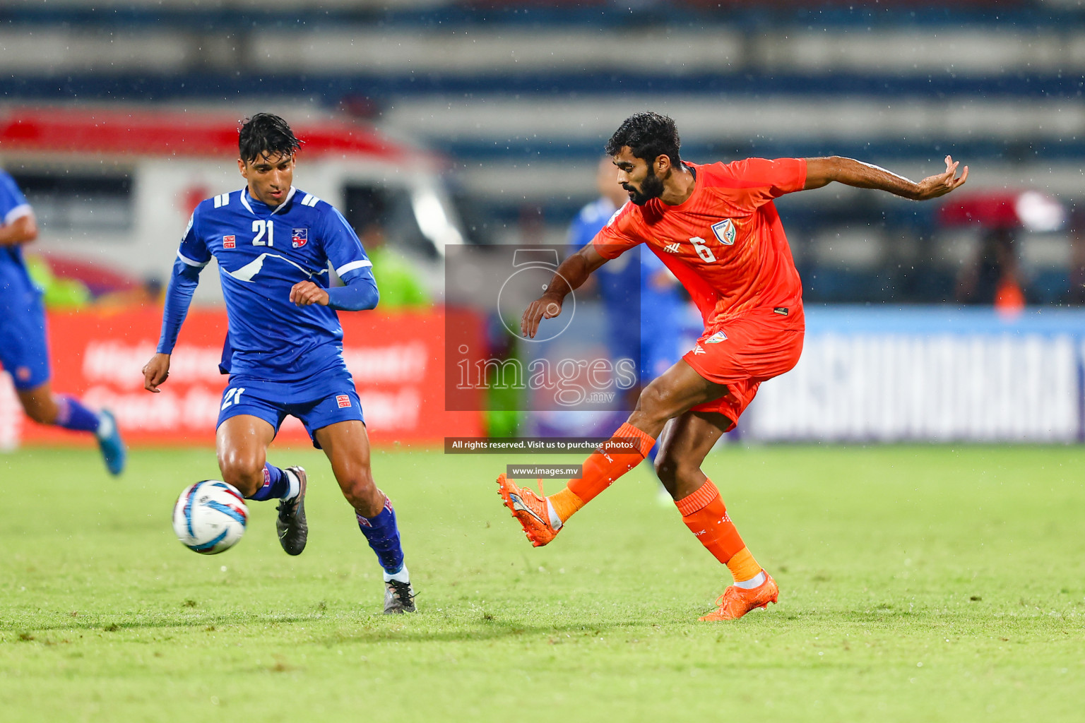 Nepal vs India in SAFF Championship 2023 held in Sree Kanteerava Stadium, Bengaluru, India, on Saturday, 24th June 2023. Photos: Nausham Waheed, Hassan Simah / images.mv