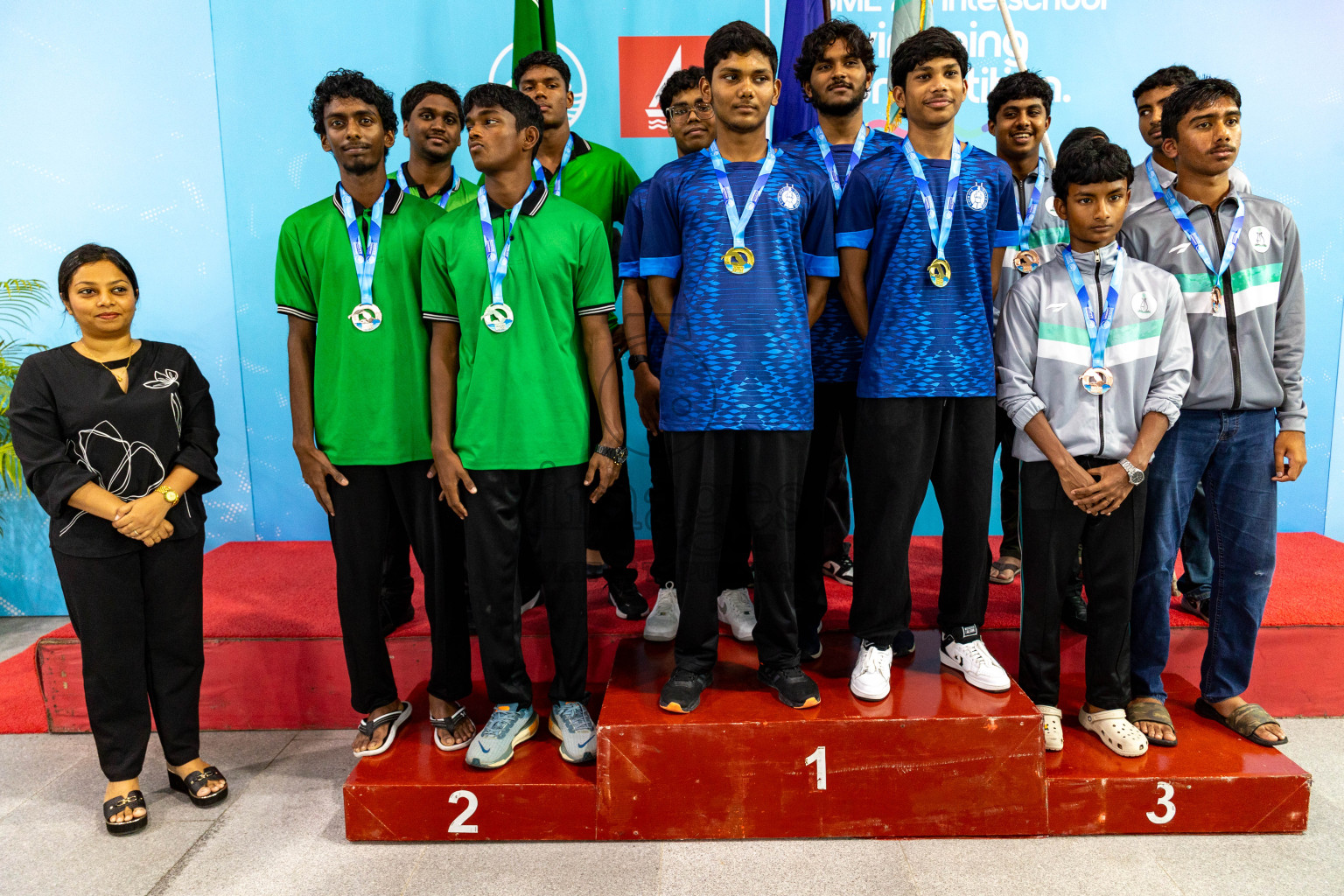 Closing Ceremony of BML 21st Interschool Swimming Competition 2025 .was held in Hulhumale' Swimming Pool, Hulhumale', Maldives on Saturday, 18th October 2025. 
Photos: Hassan Simah / images.mv