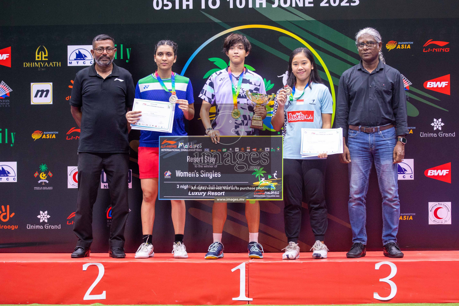 Finals of Li-Ning Maldives International Challenge 2023, was is held in Ekuveni Indoor Court, Male', Maldives on Saturday, 10th June 2023. Photos: Ismail Thoriq / images.mv