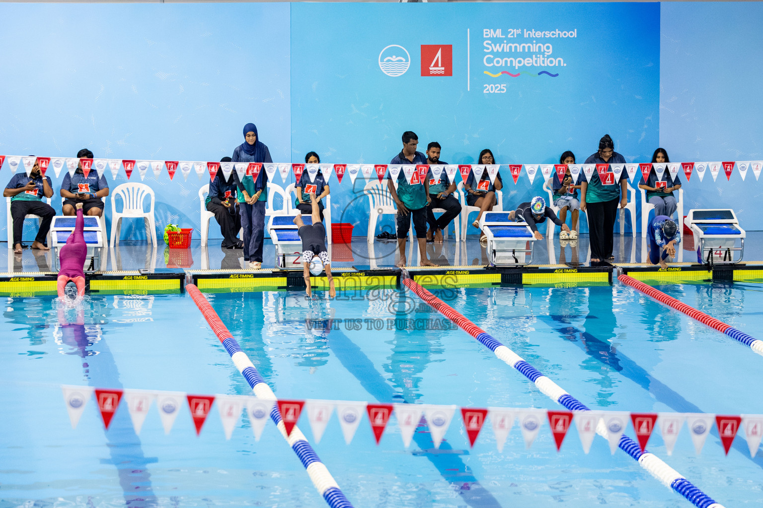 Day 5 of BML 21st Interschool Swimming Competition 2025 was held in Hulhumale' Swimming Pool, Hulhumale', Maldives on Wednesday, 15th October 2025. 
Photos: Hassan Simah / images.mv