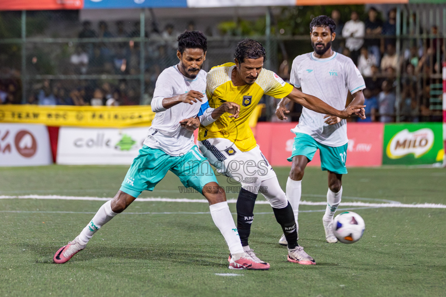 RRC vs MPL in the Semi Finals of Club Maldives Cup 2024 held in Rehendi Futsal Ground, Hulhumale', Maldives on Monday, 14th October 2024. 
Photos: Hassan Simah / images.mv