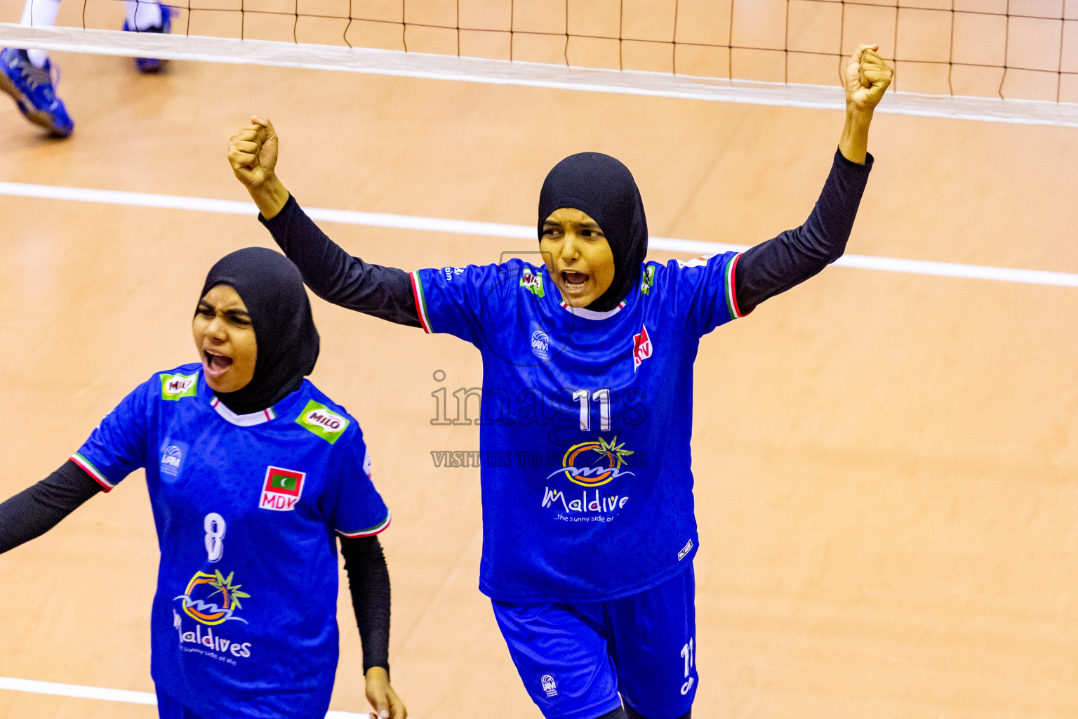 Maldives vs Sri Lanka in Day 2 of CAVA U20 Woman's Volleyball Championship 2024 was held in Social Center, Male', Maldives on 19th July 2024. Photos: Nausham Waheed / images.mv