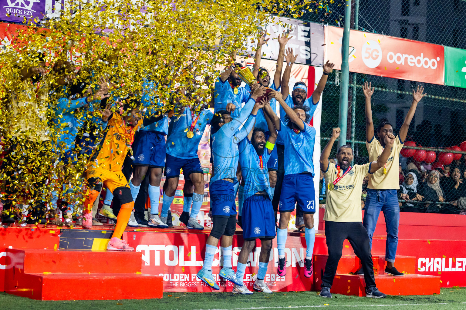 M Dhiggaru vs M Mulak in Meemu Atoll Finals in Day 25 of Golden Futsal Challenge 2025 was held on Wednesday , 28th January 2025, in Hulhumale', Maldives. Photos: Nausham Waheed / images.mv
