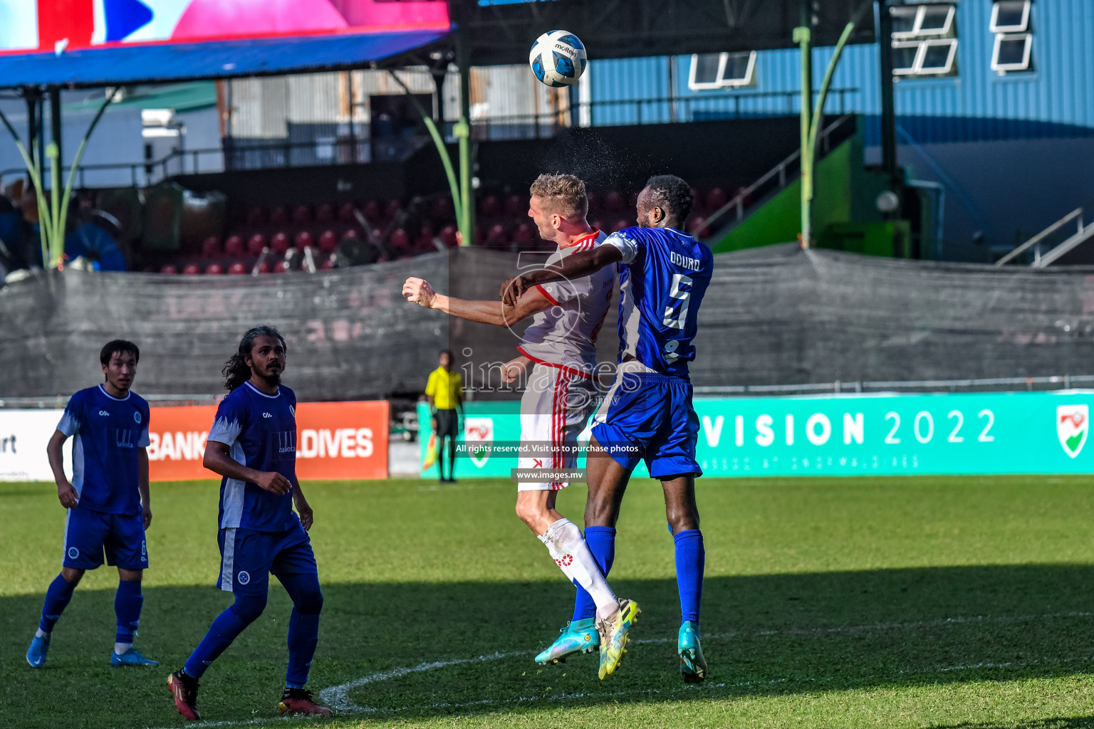 Buru Sports Club vs New Radiant Sports Club in the 2nd Division 2022 on 14th Aug 2022, held in National Football Stadium, Male', Maldives Photos: Nausham Waheed / Images.mv