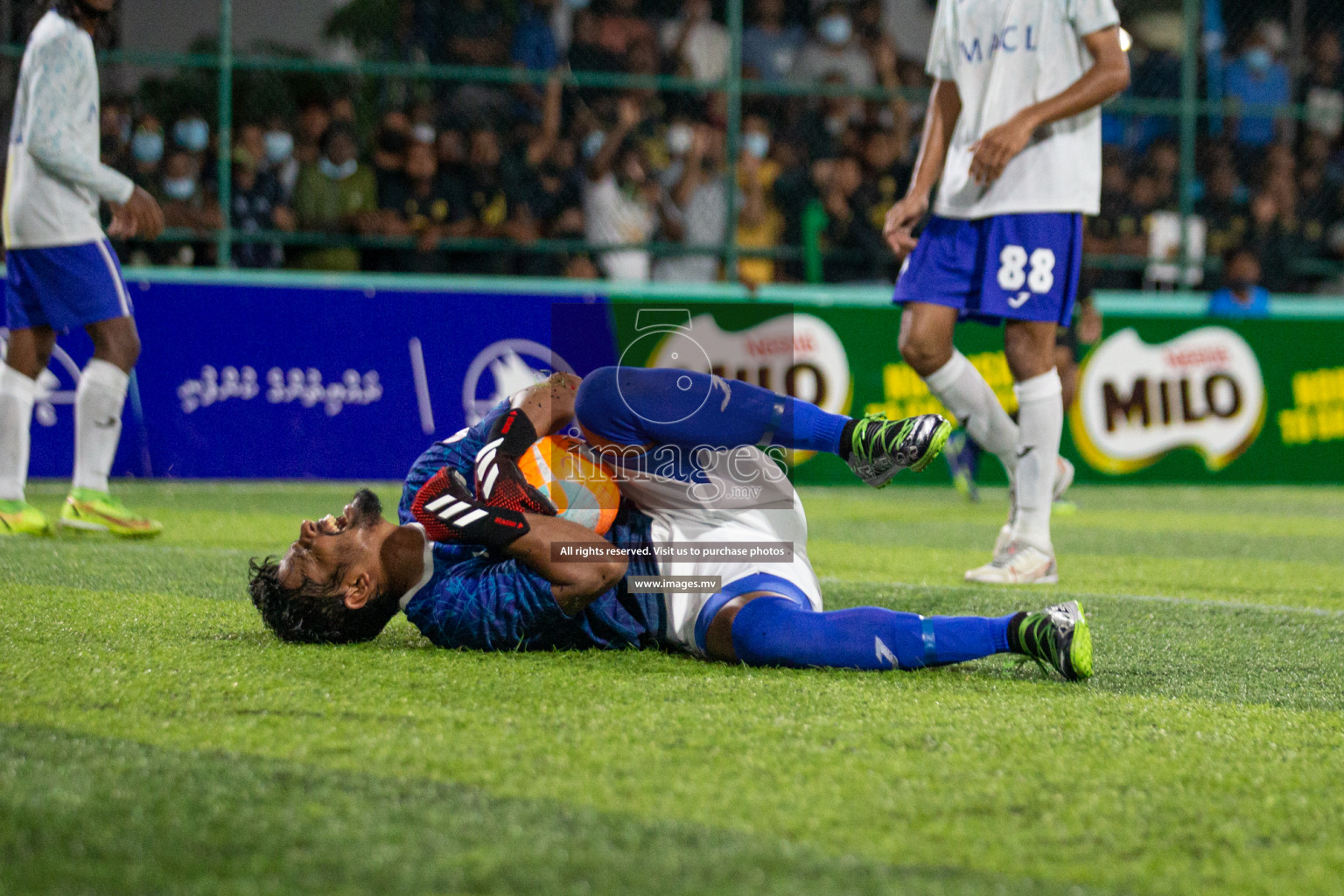 Prison Club vs MACL in the Quarter Finals of Club Maldives 2021 held at Hulhumale;, on 12th December 2021 Photos: Nasam / images.mv