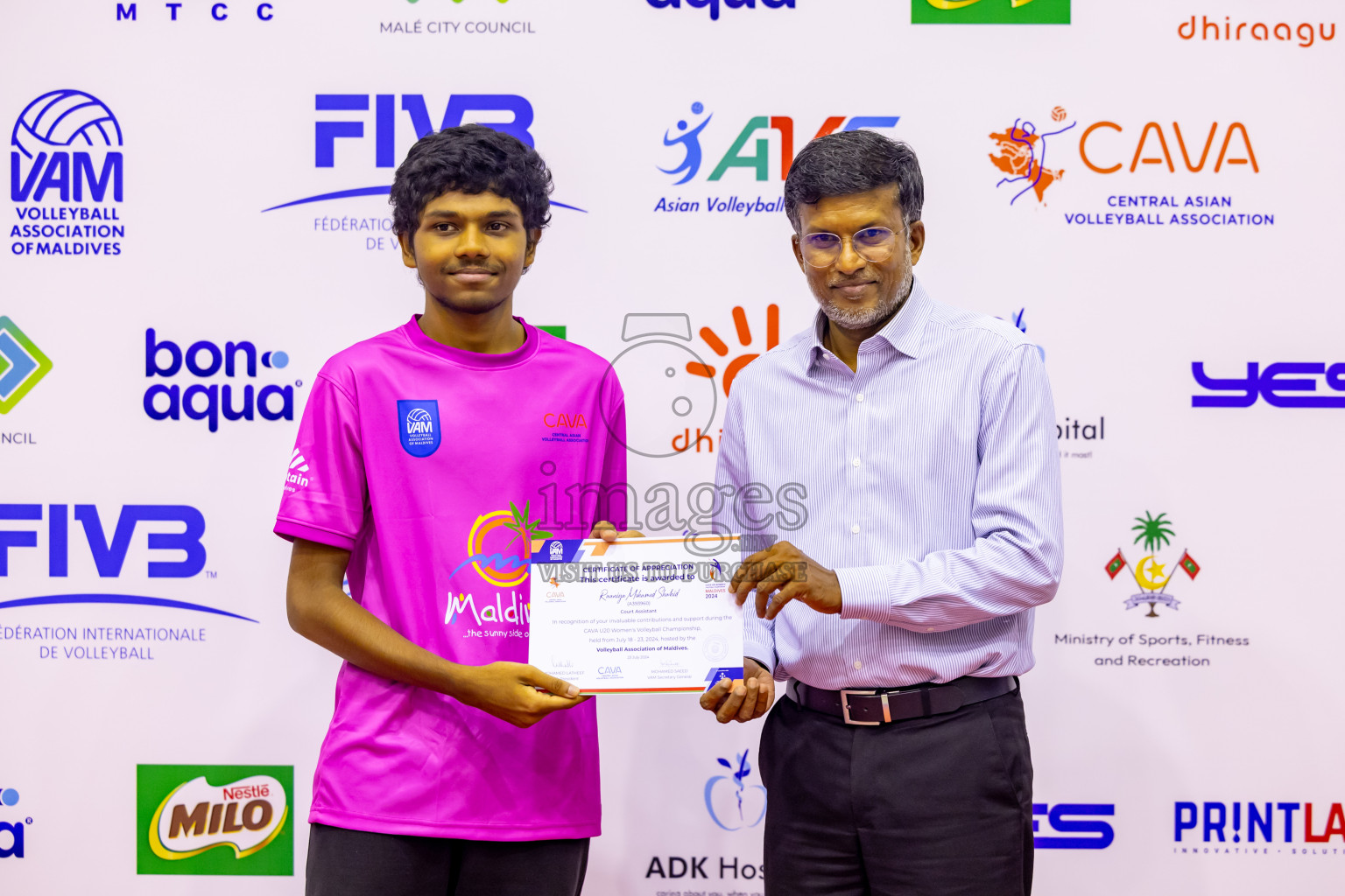 Sri Lanka vs Maldives in Semi Final of CAVA U20 Woman's Volleyball Championship 2024 was held in Social Center, Male', Maldives on 22nd July 2024. Photos: Nausham Waheed / images.mv