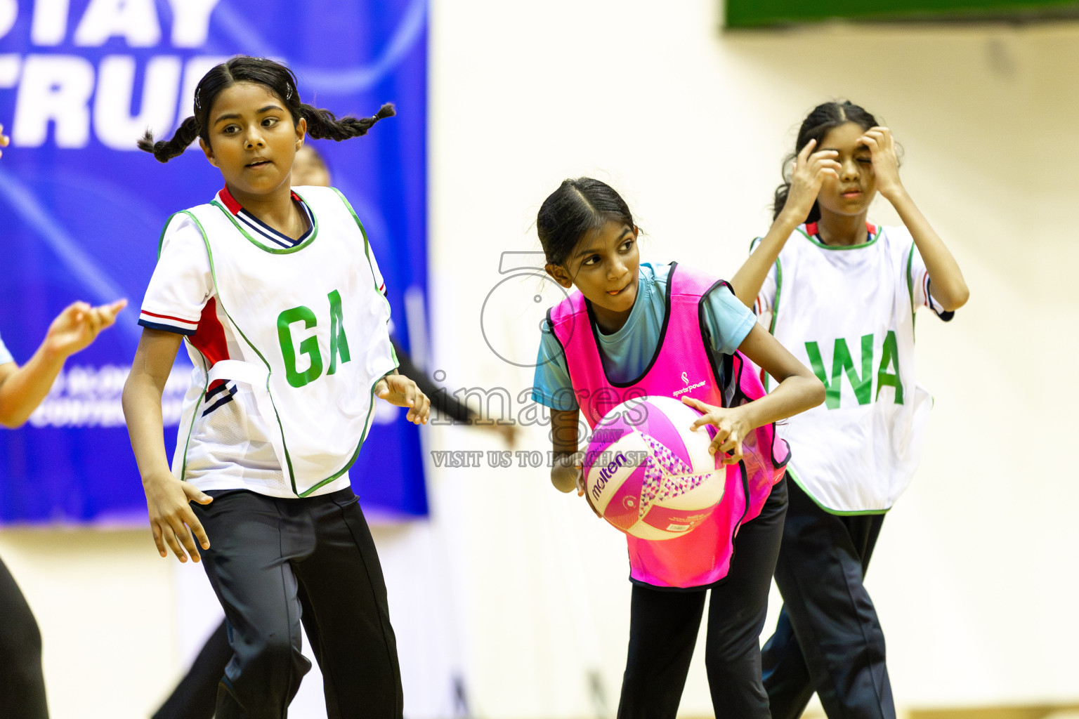 Net Queens vs Netgen B in Day 5 of 3rd Netball Junior Championship, held at Social Center on Thursday 23rd January 2025 . Photos: Shuu Abdul Sattar / images.mv
