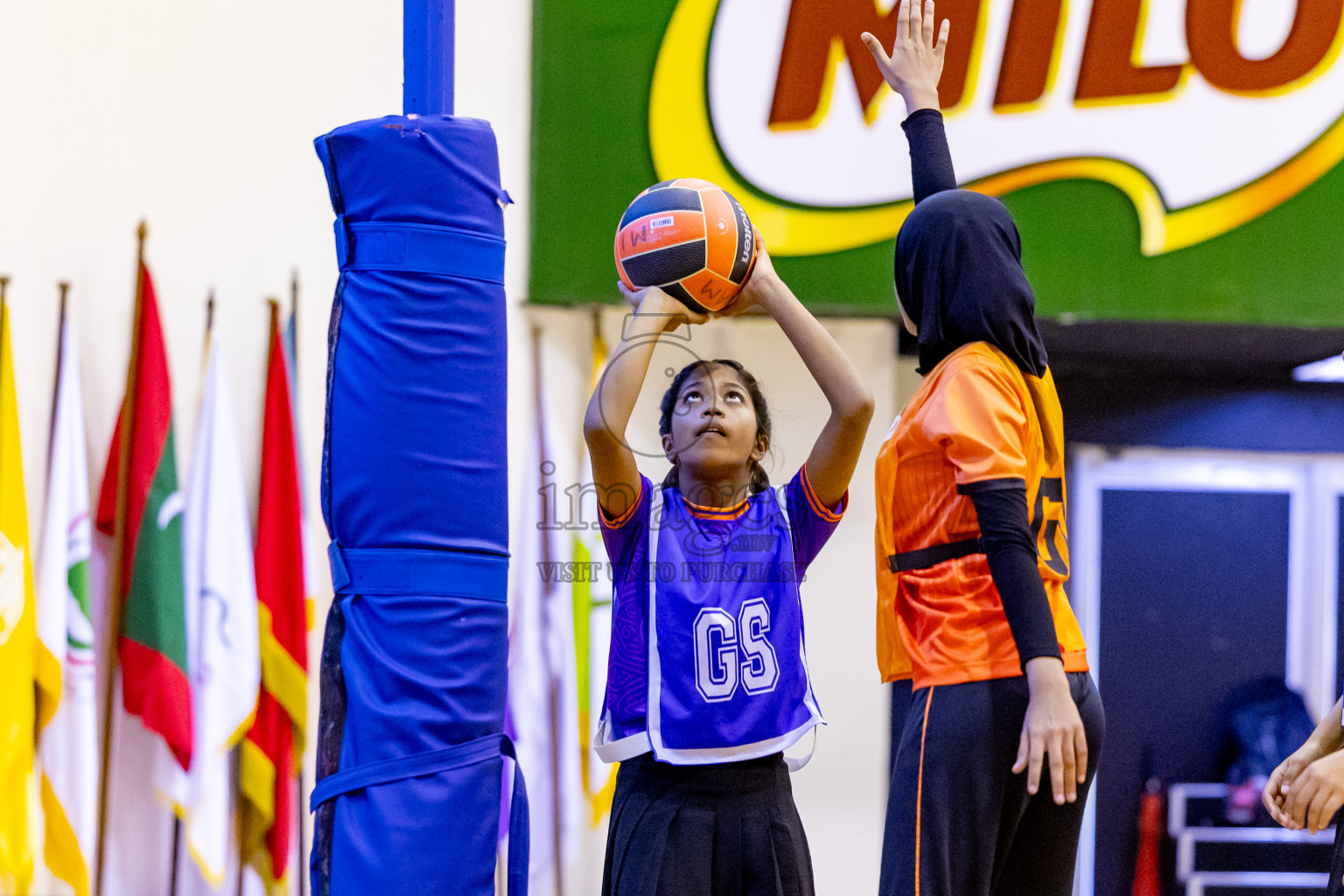 Day 8 of 25th Inter-School Netball Tournament was held in Social Center at Male', Maldives on Sunday, 18th August 2024. Photos: Nausham Waheed / images.mv